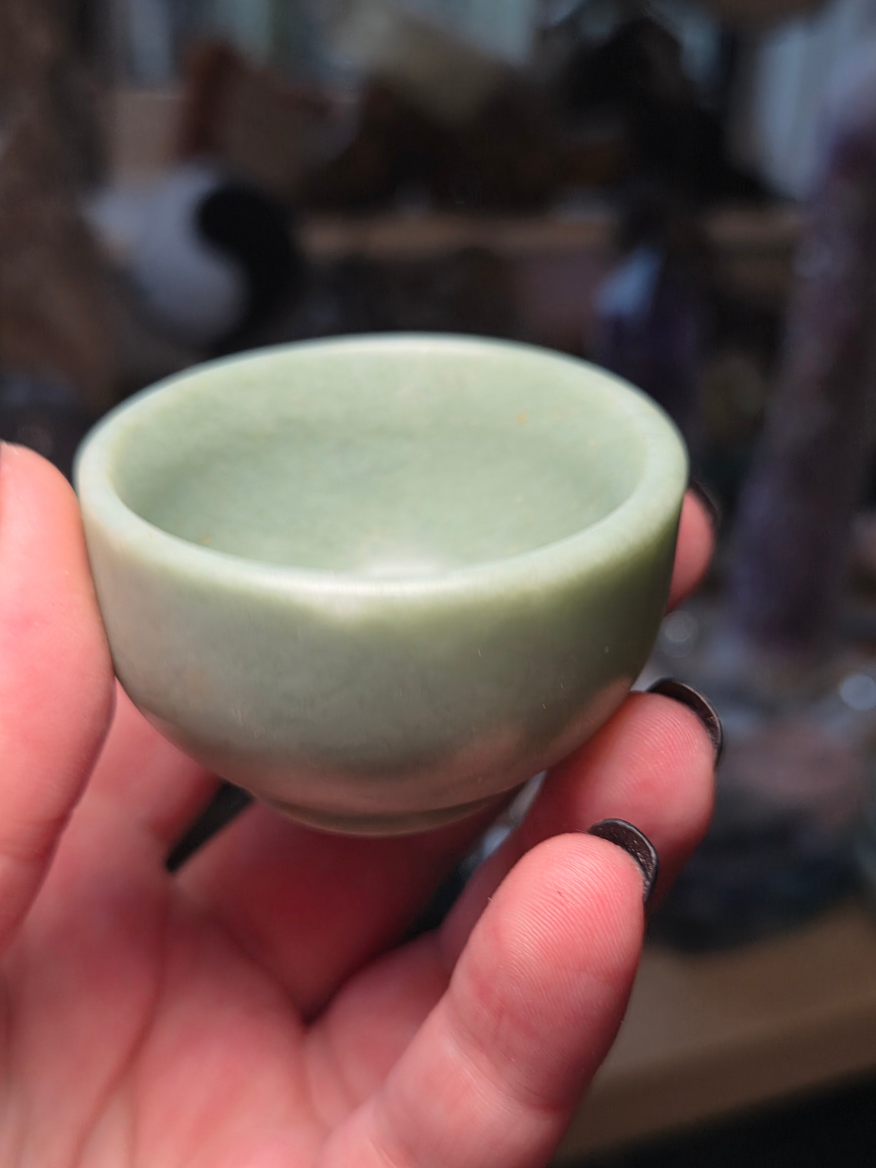 Green jade crystal trinket bowl
