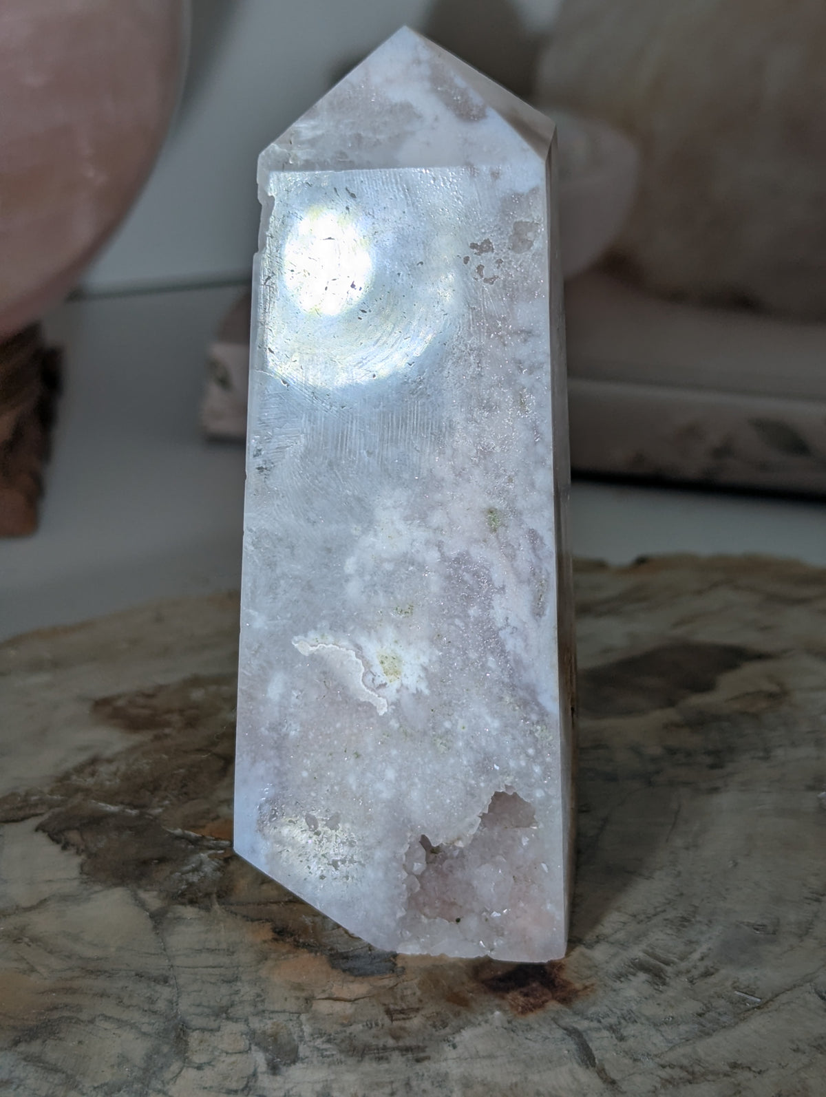 Pink Amethyst crystal tower