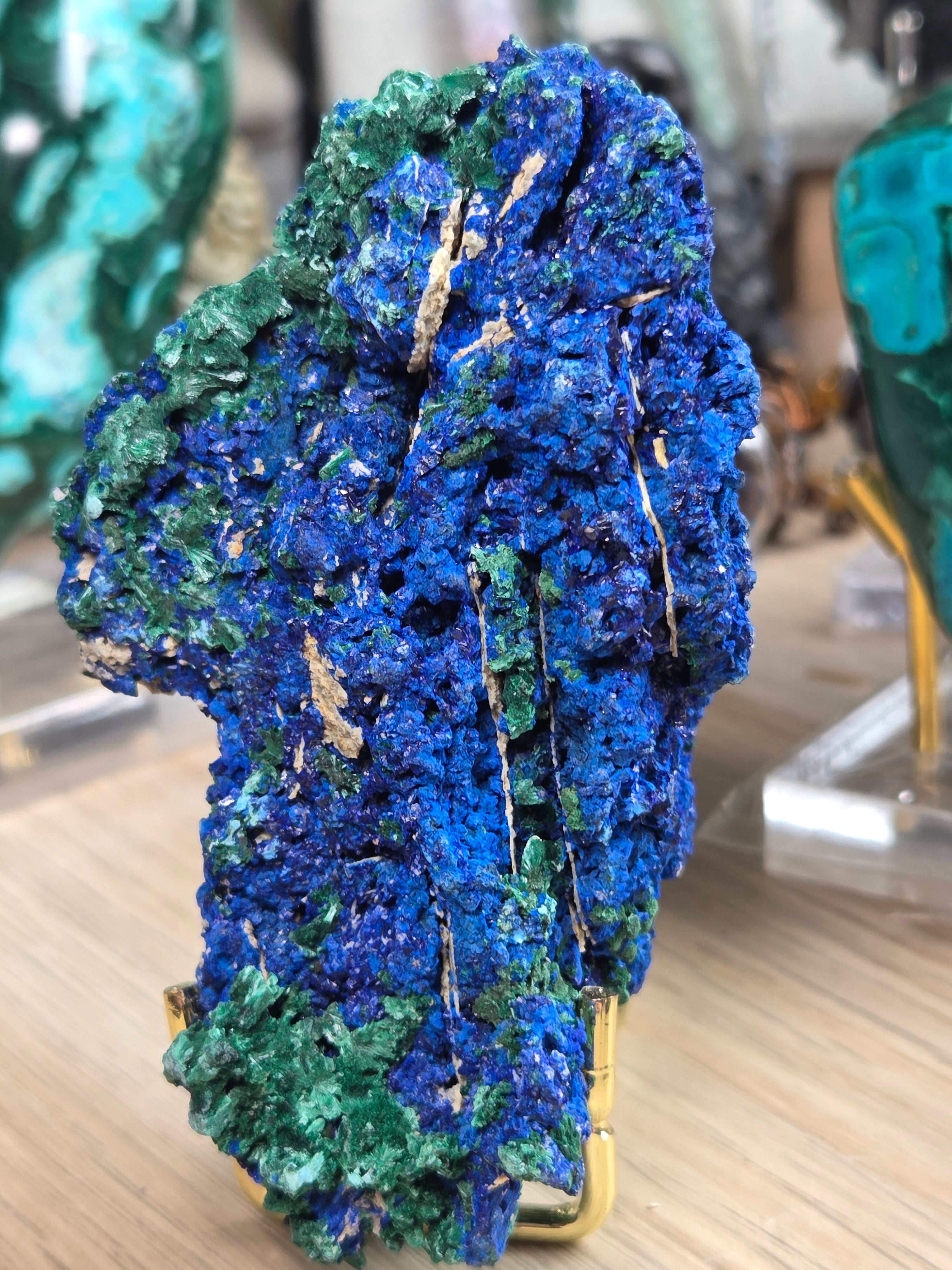 Large Azerite and malicite crystal specimen