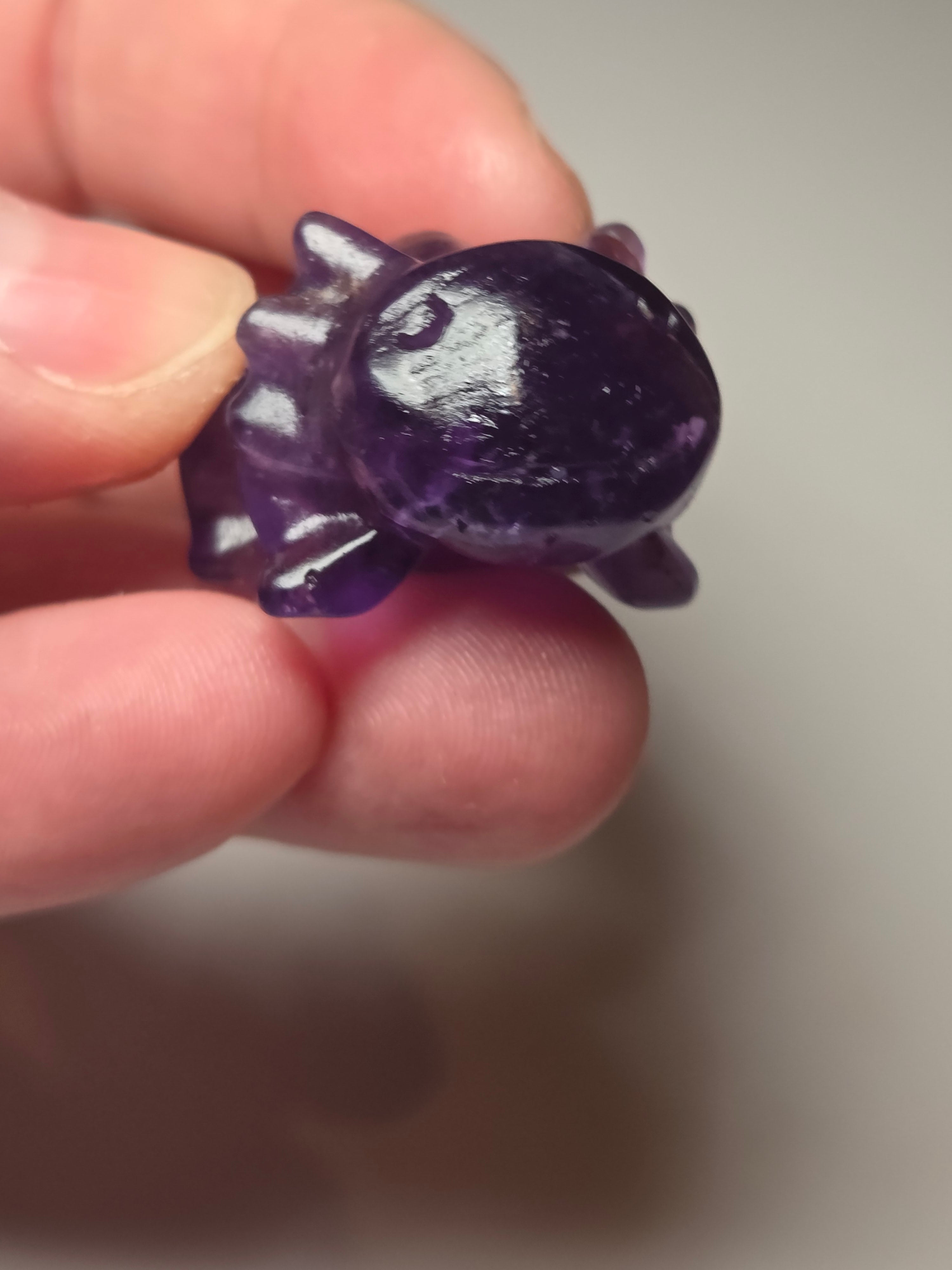 Purple flourite small carving Axolotl