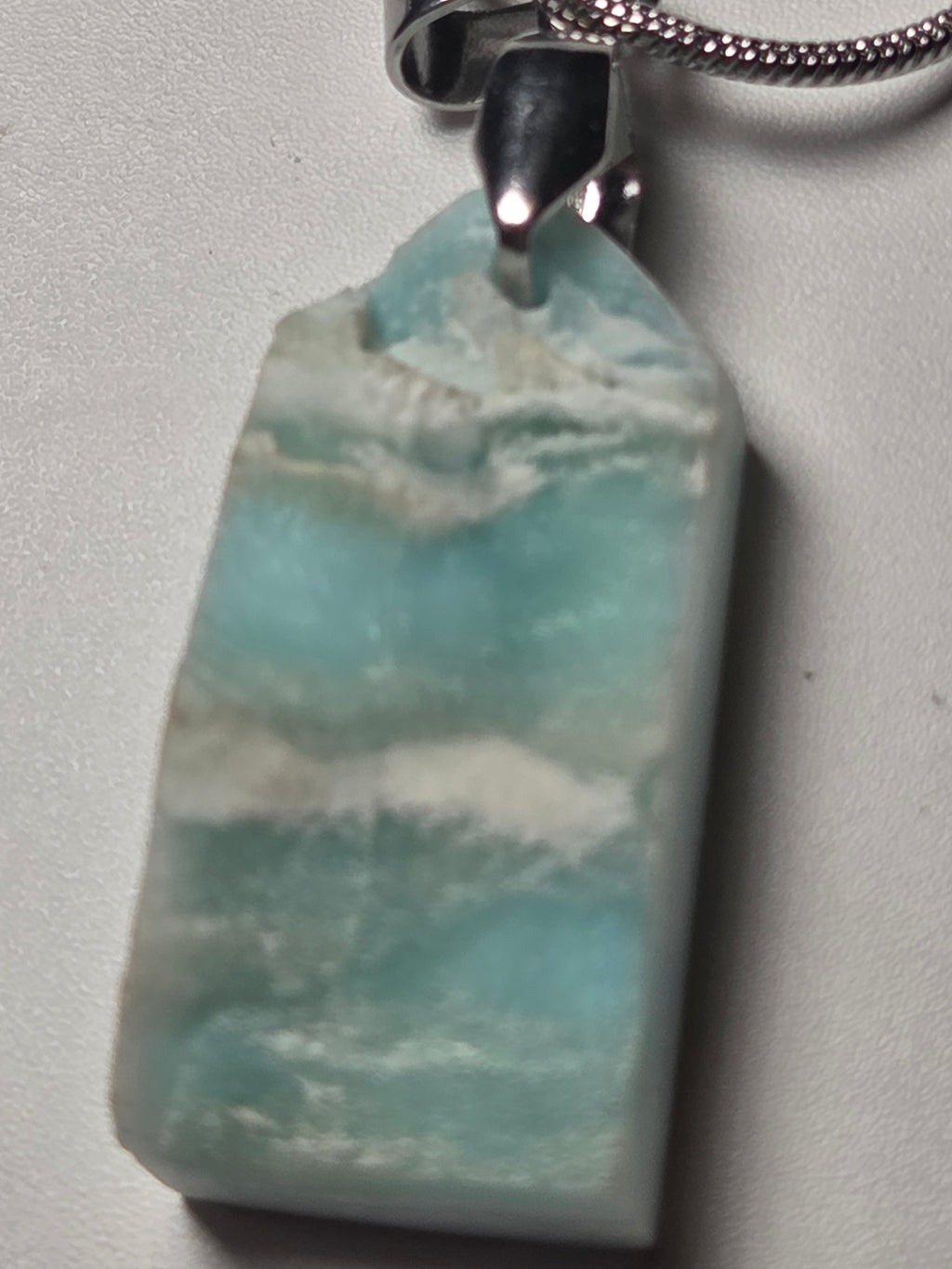 Raw Larimar crystal handmade necklace