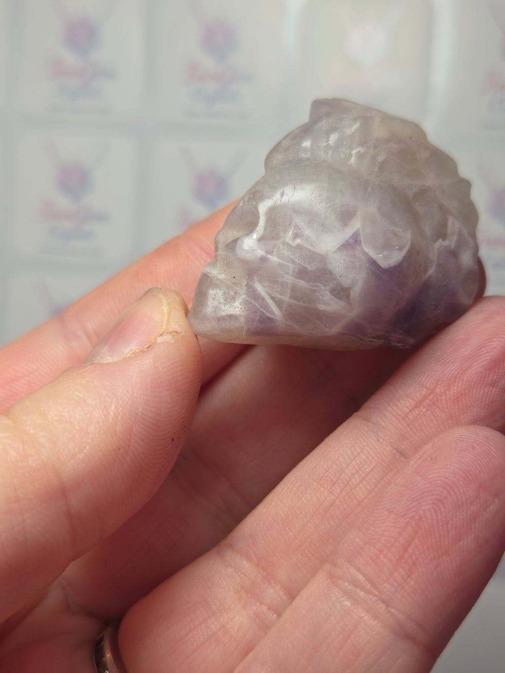 Amethyst crystal rocker skull