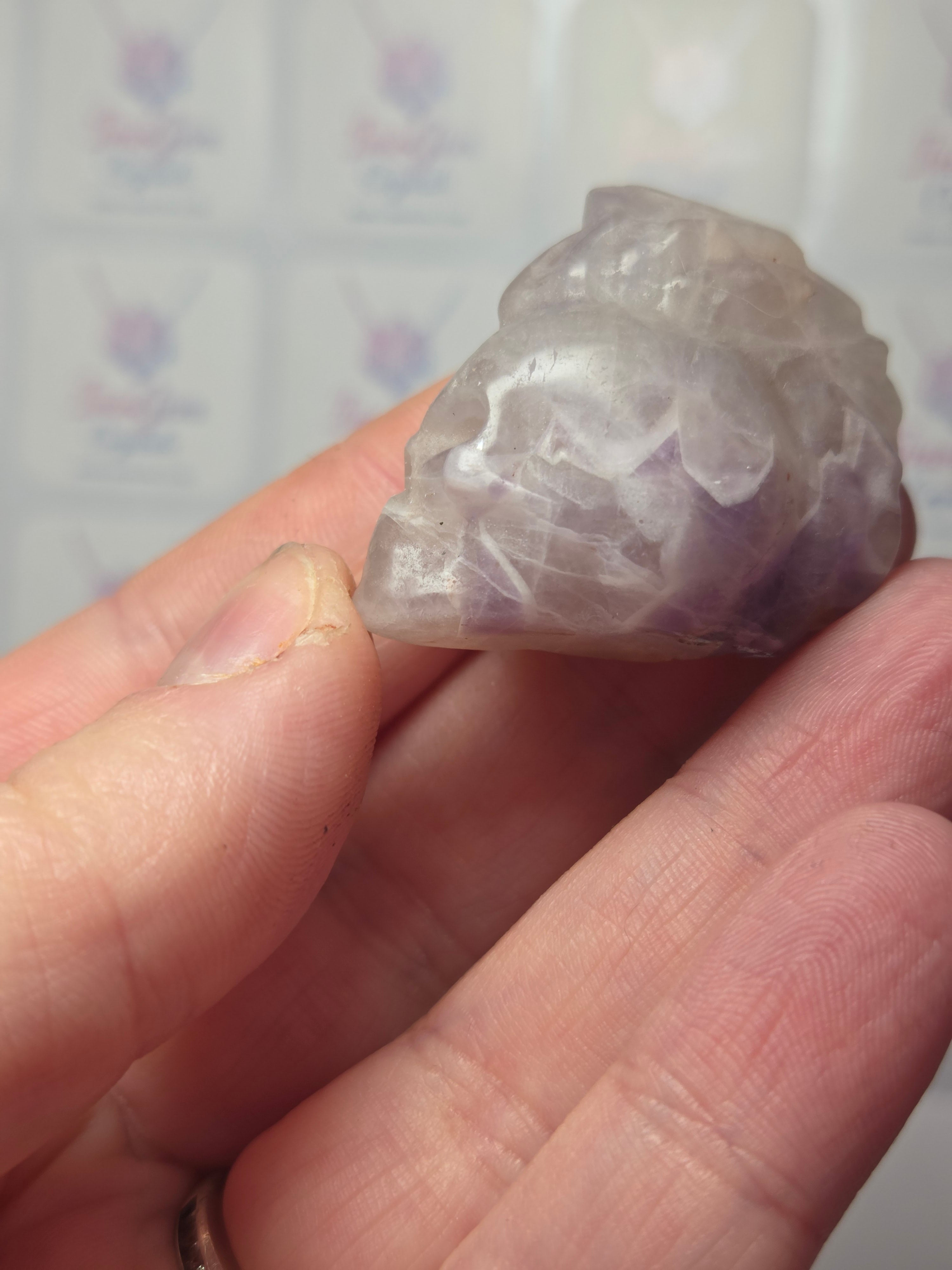 Amethyst crystal rocker skull