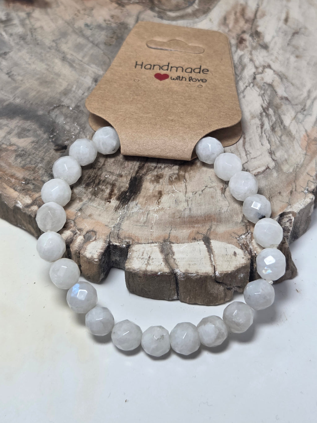 Faceted moonstone crystal bracelet