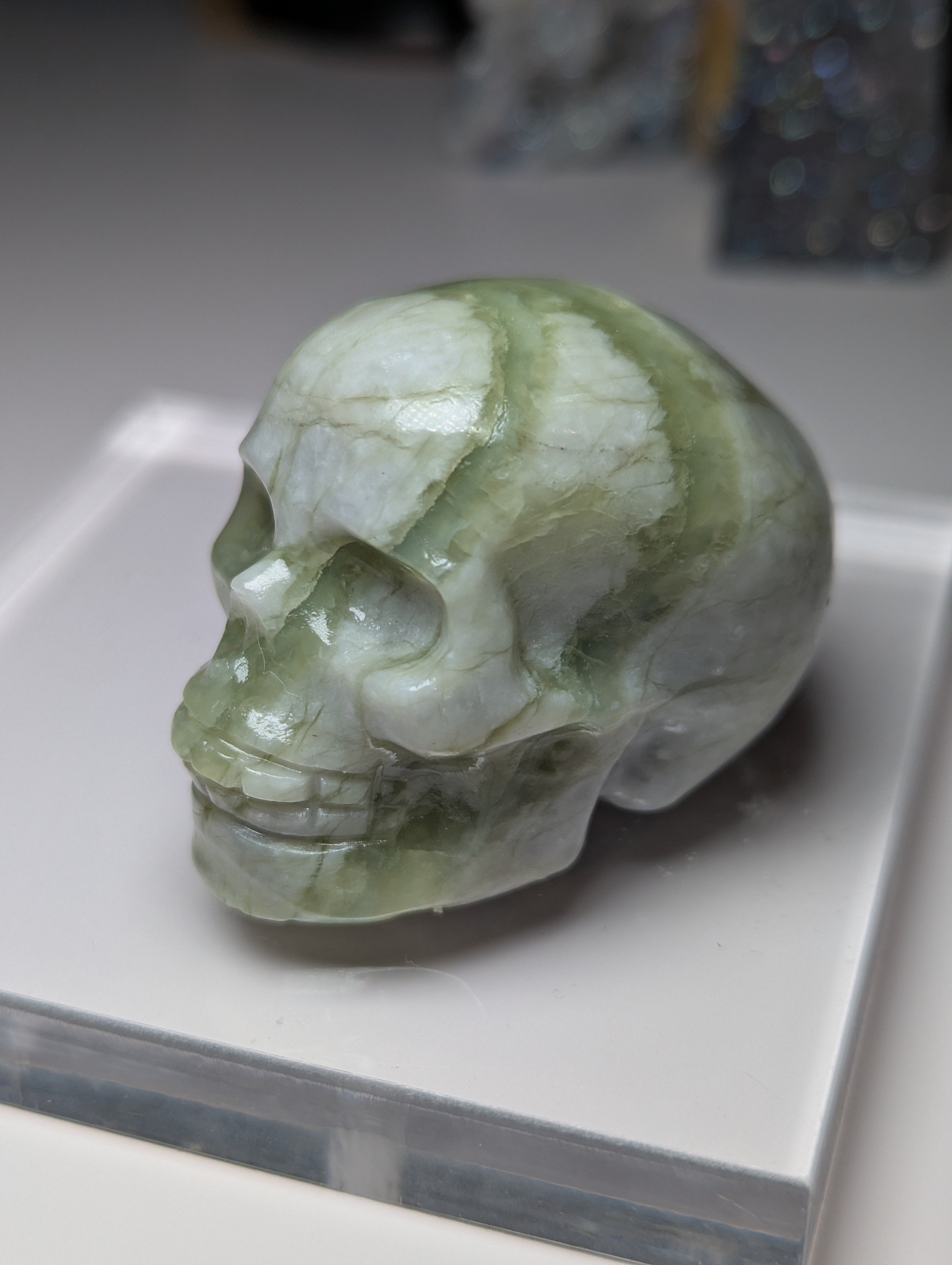 crystal  skull carving