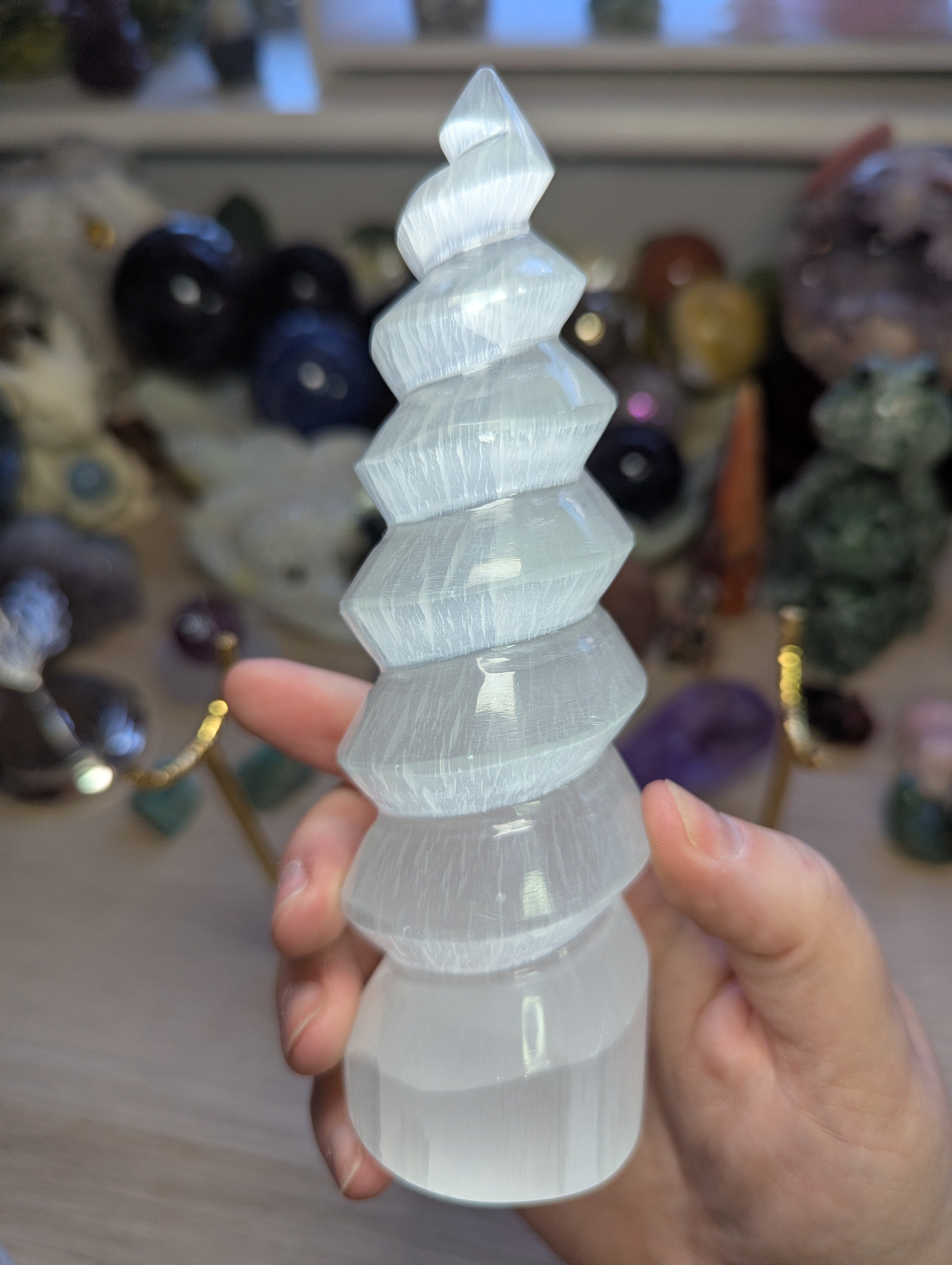 Selenite crystal flame