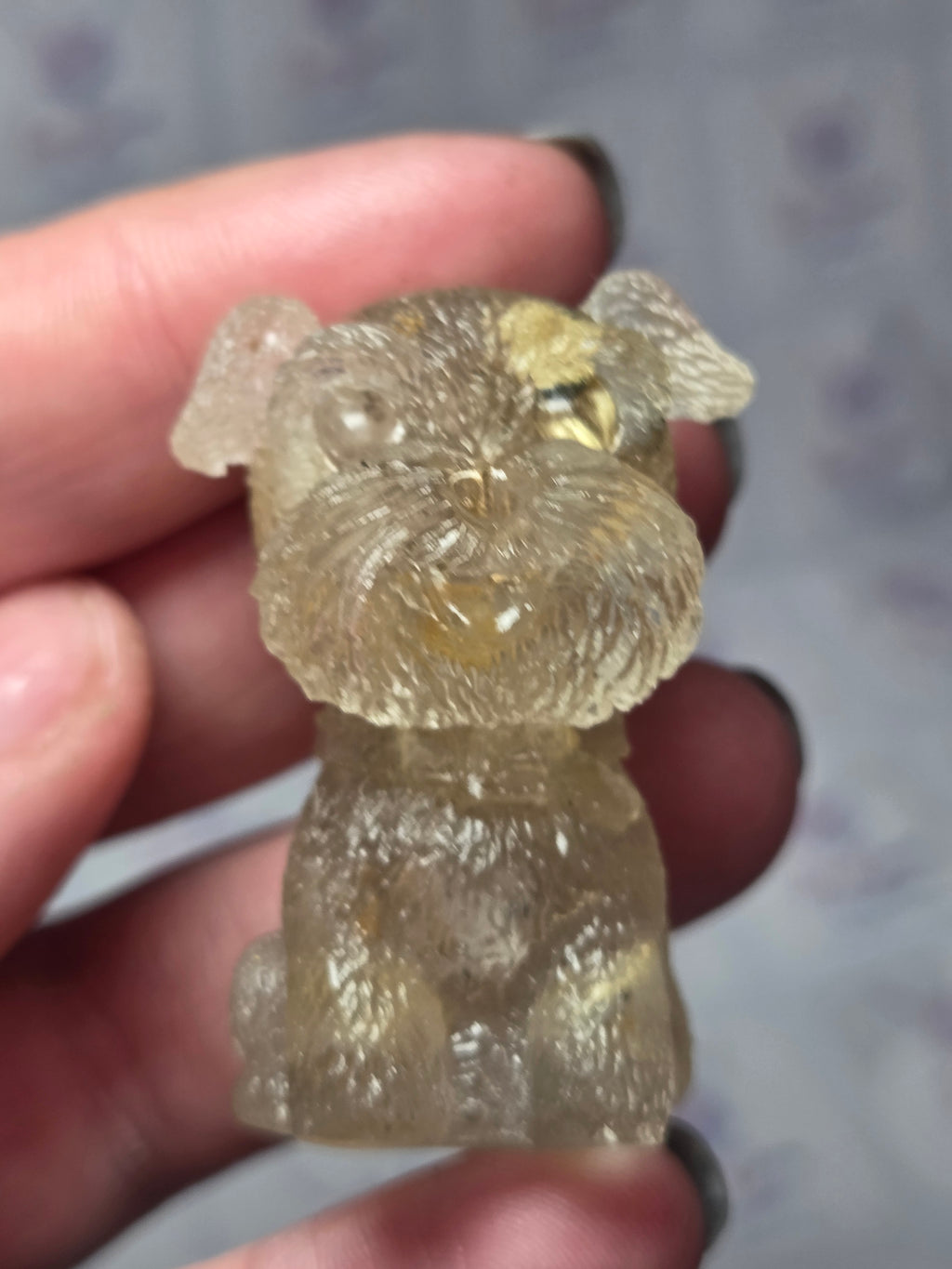 Citrine crystal chips in  shnowzer resin