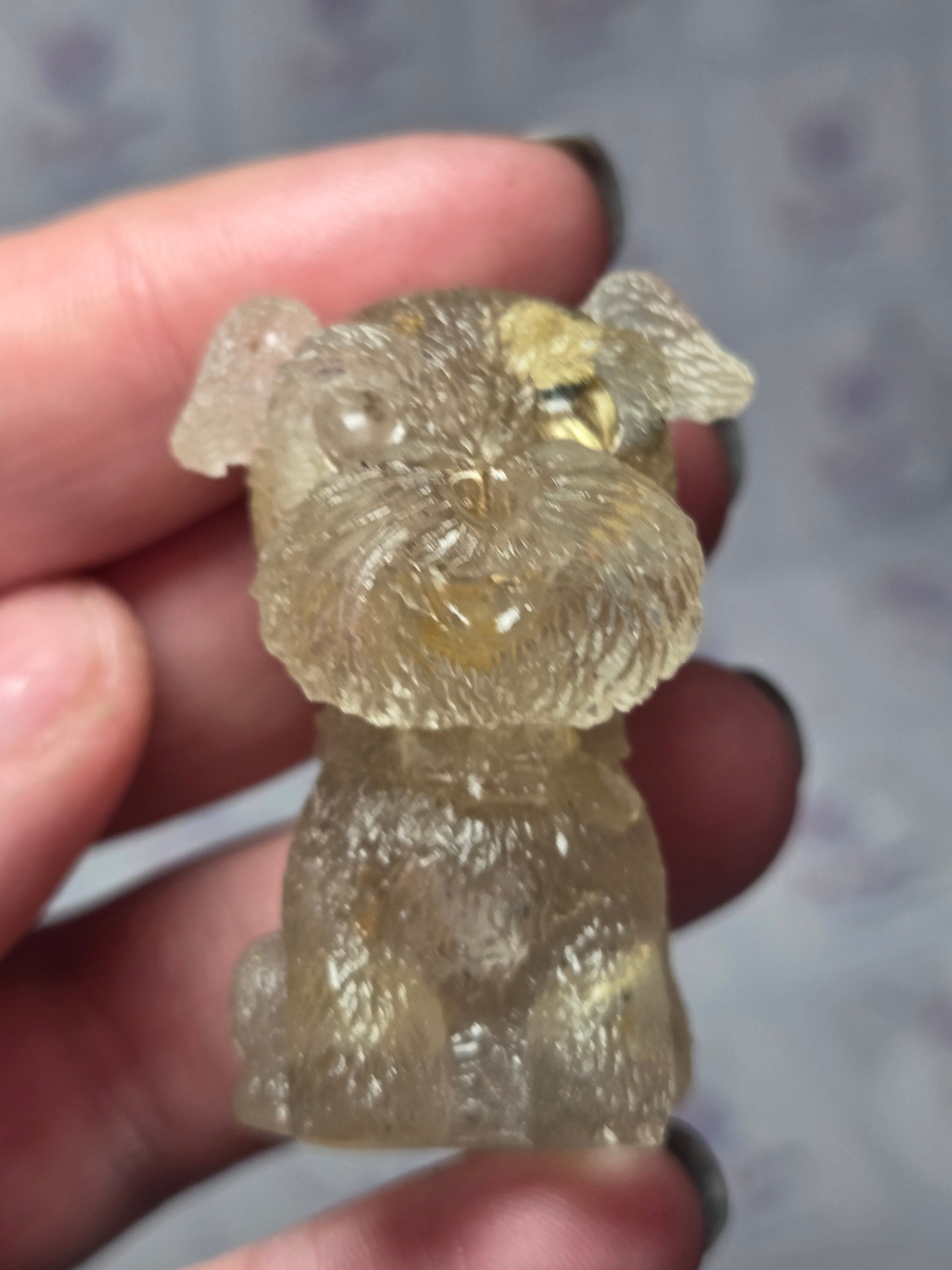 Citrine crystal chips in  shnowzer resin