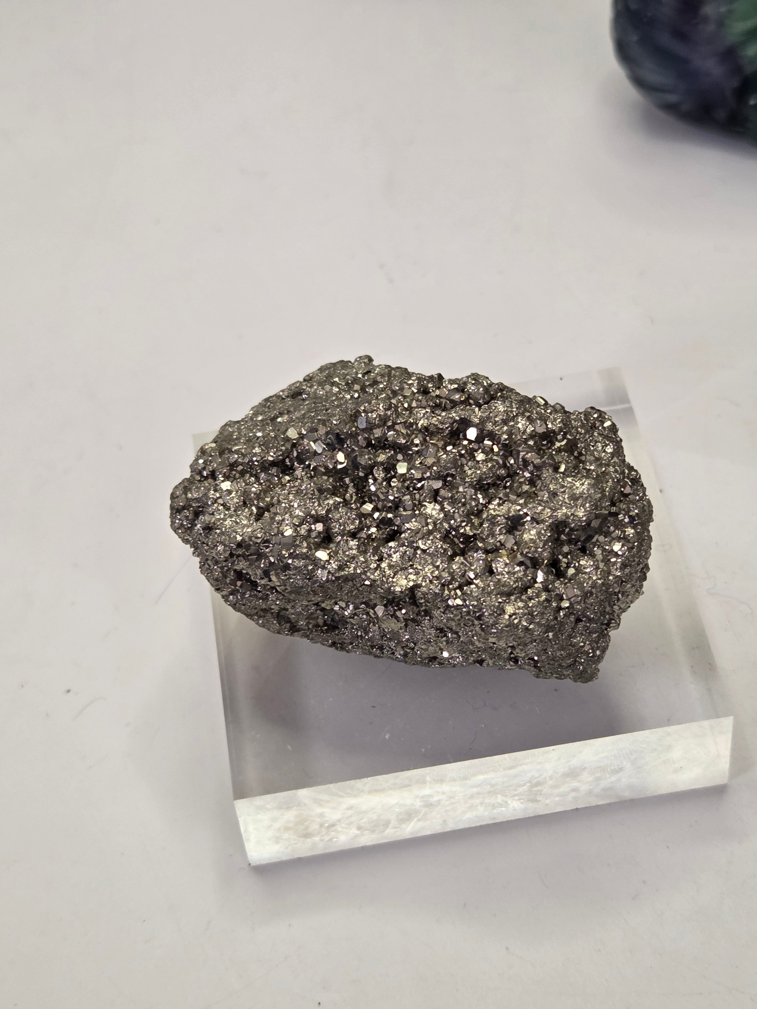 Pyrite specimen with stand