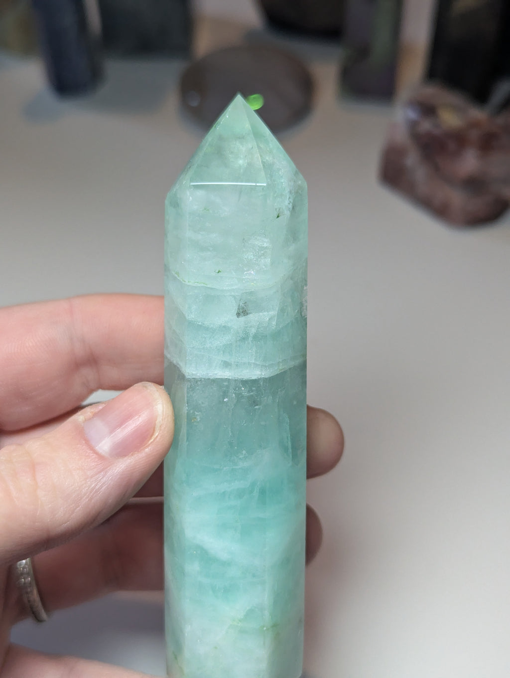 Green flouite crystal tower