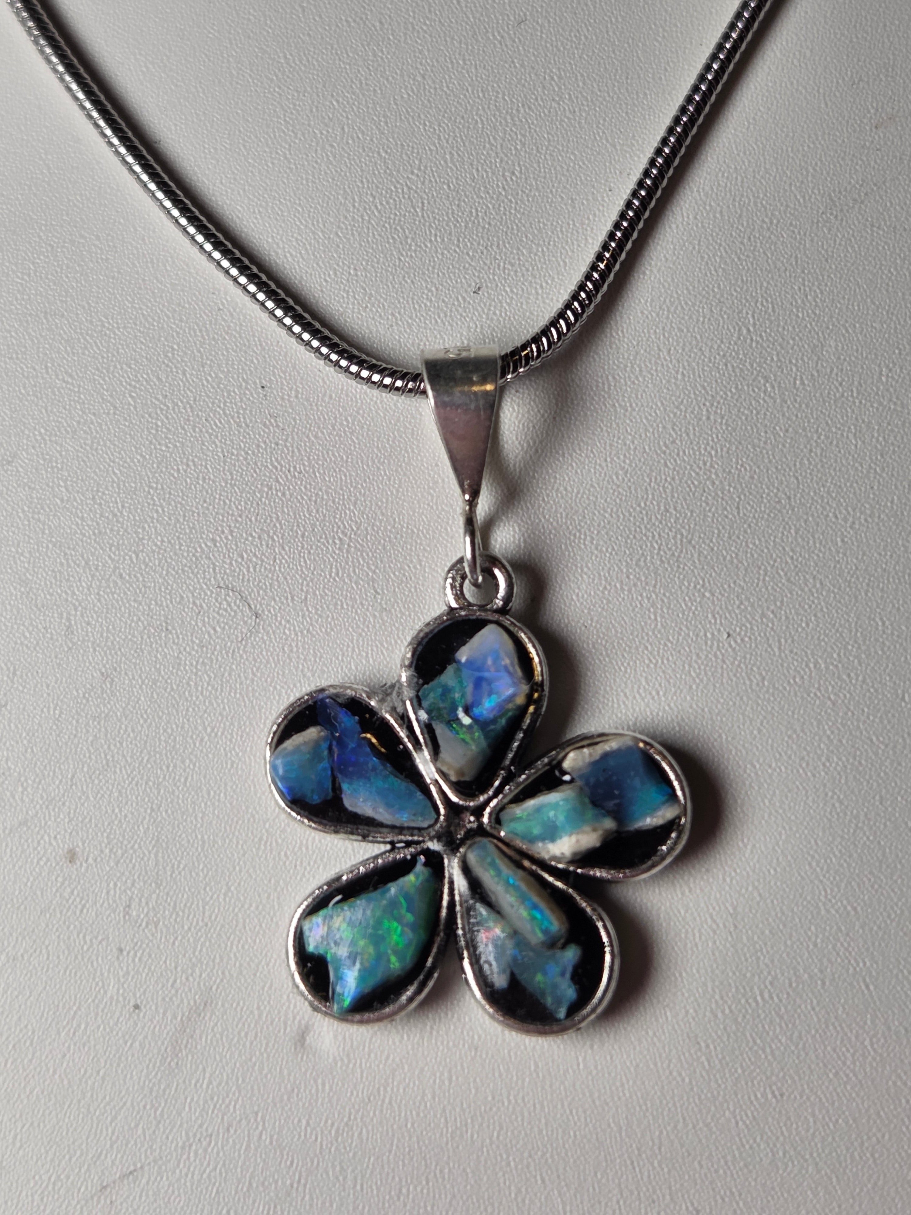 Australian opal crystal handmade necklace set in resin