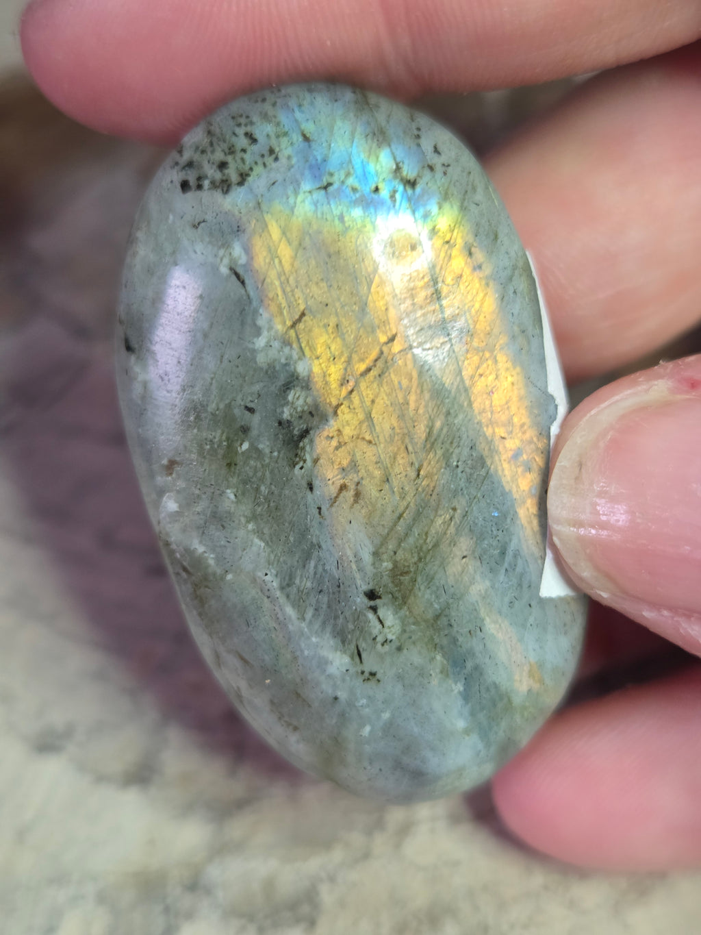 Labradorite crystal palm stone