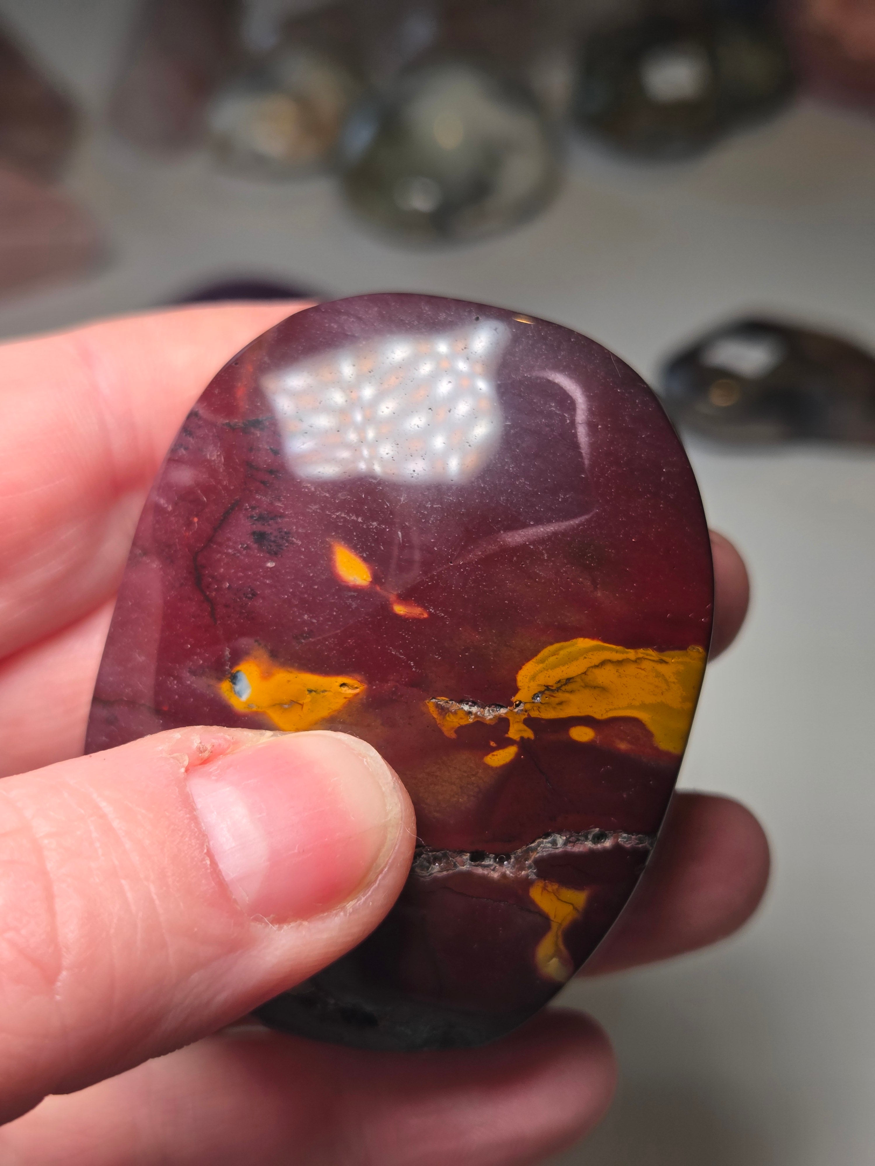 Mookaite crystal Palm stone
