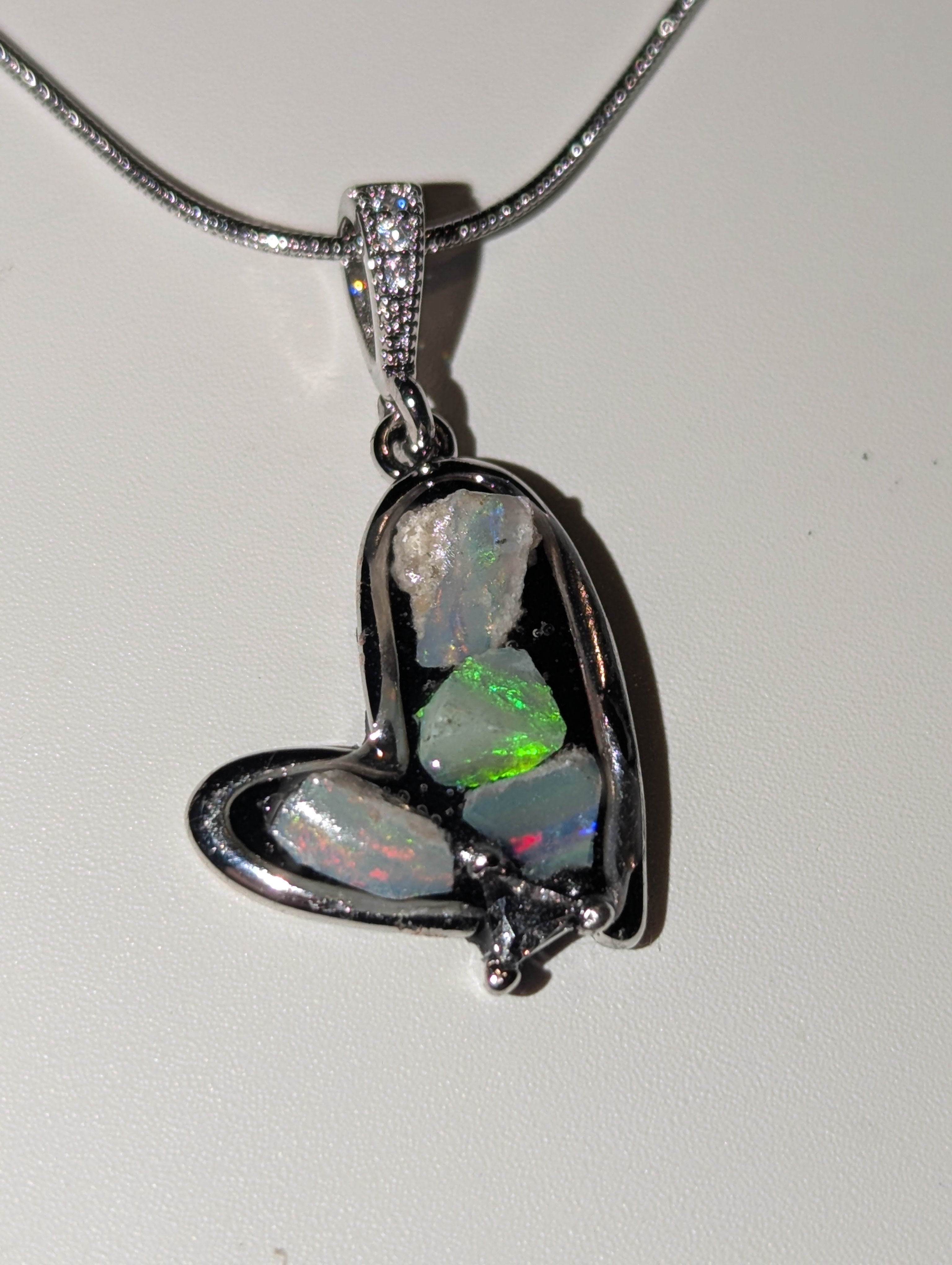 Handmade Australian opal crystal necklace