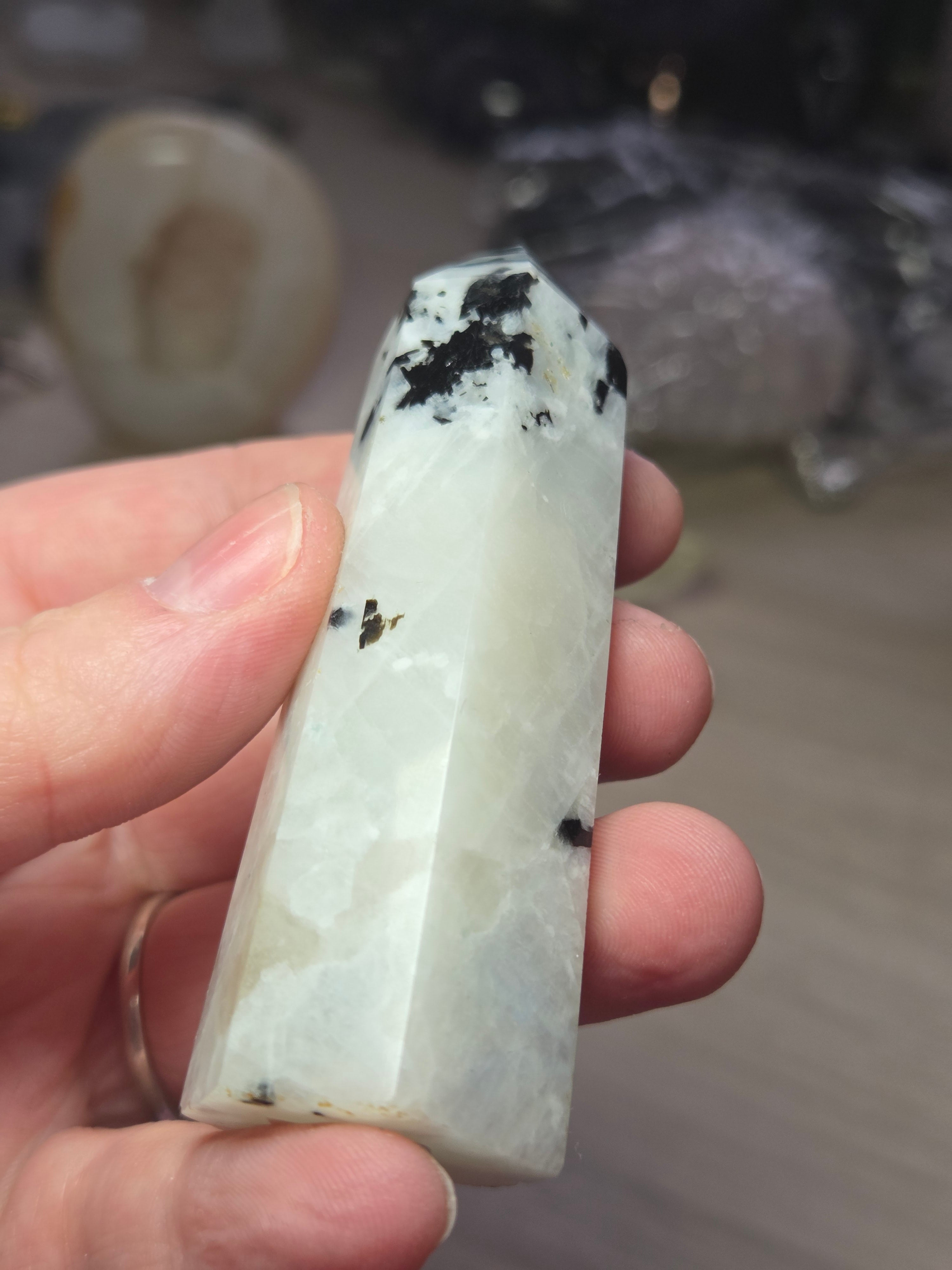 Rainbow moonstone crystal tower