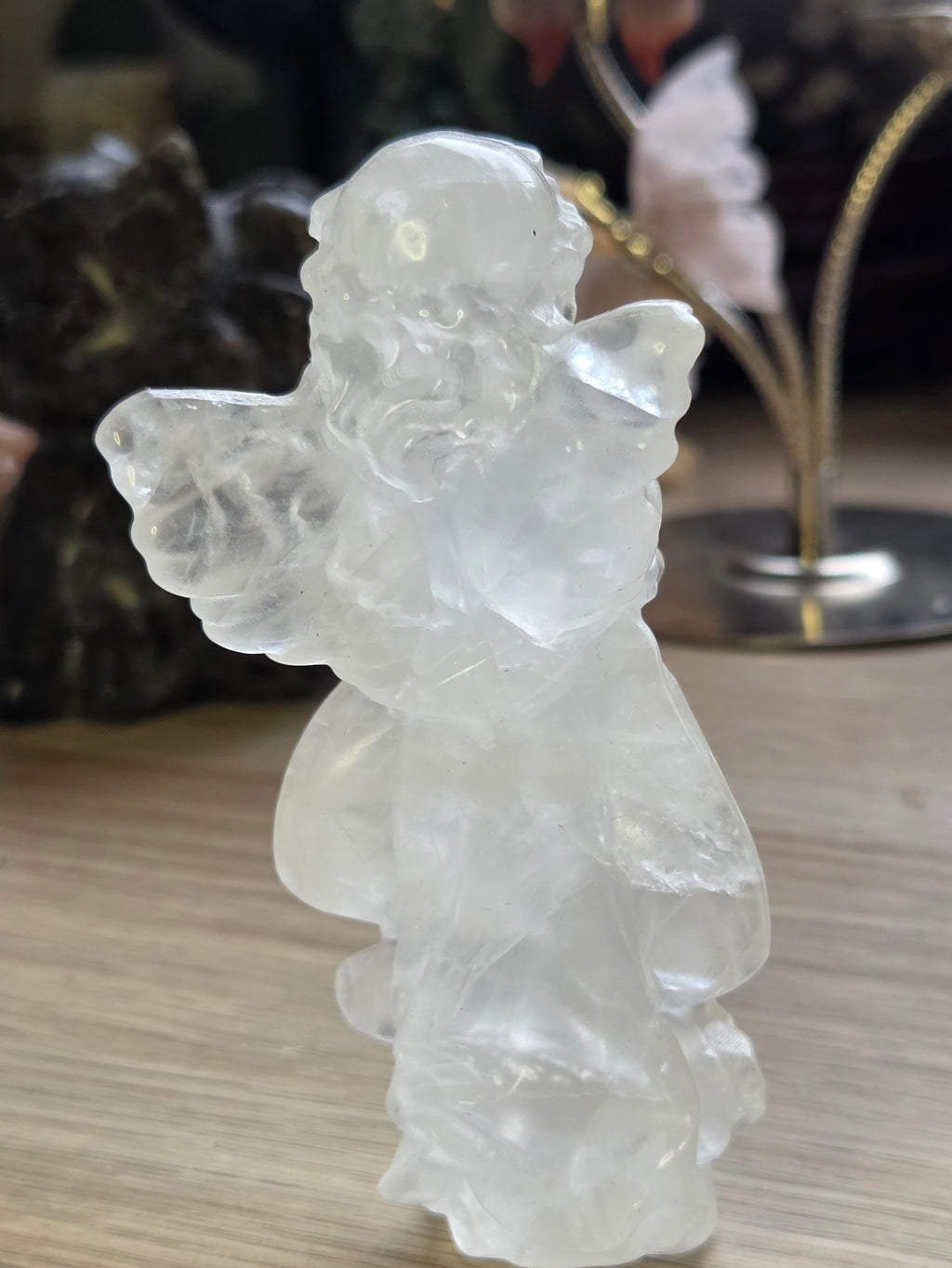 Clear quartz crystal Angel  10cm