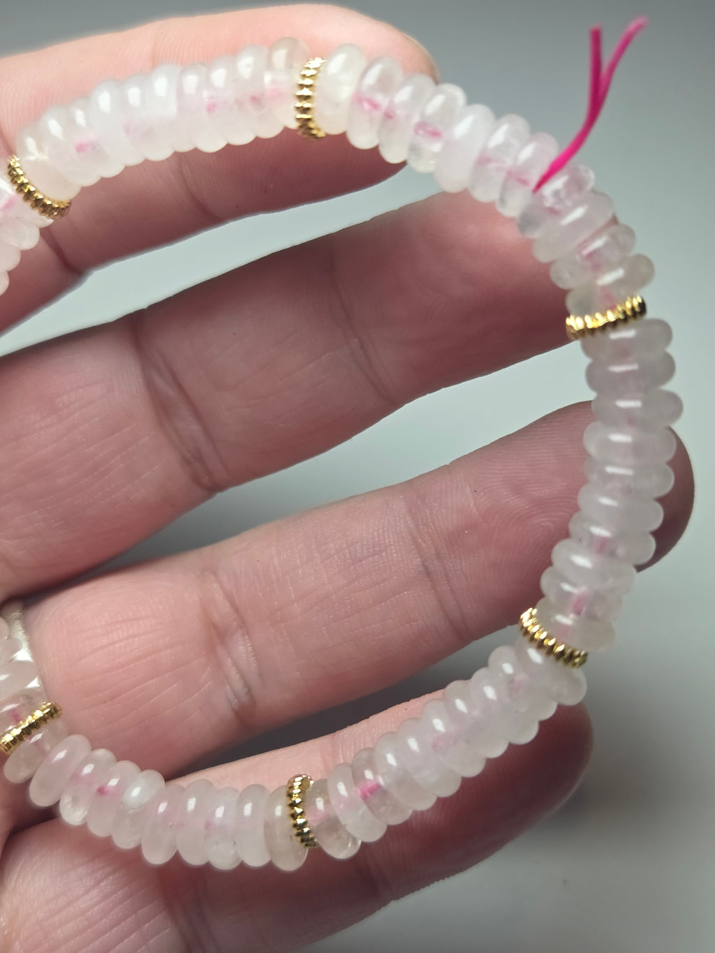 Rose quartz crystal bracelet