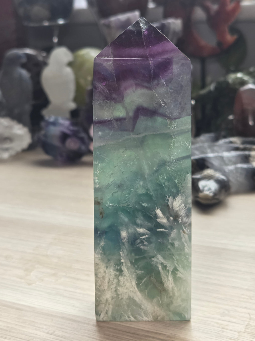 Feather Flourite crystal tower