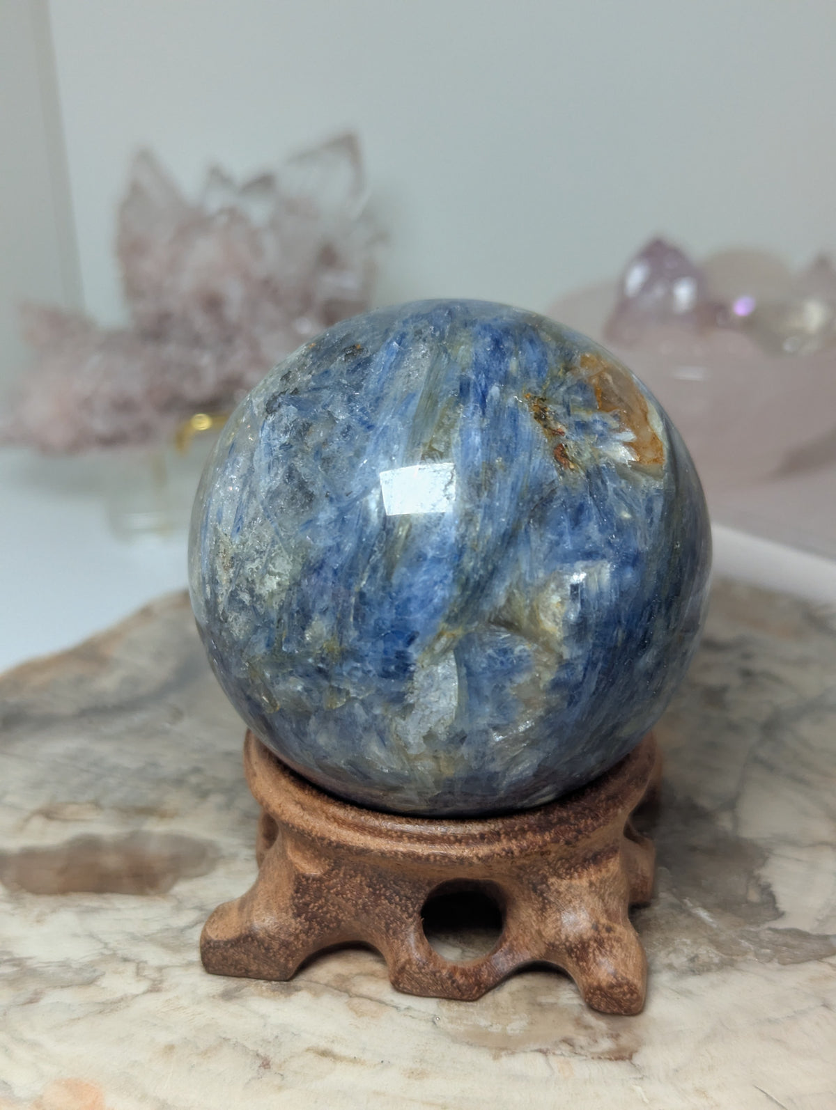 Kyanite crystal sphere