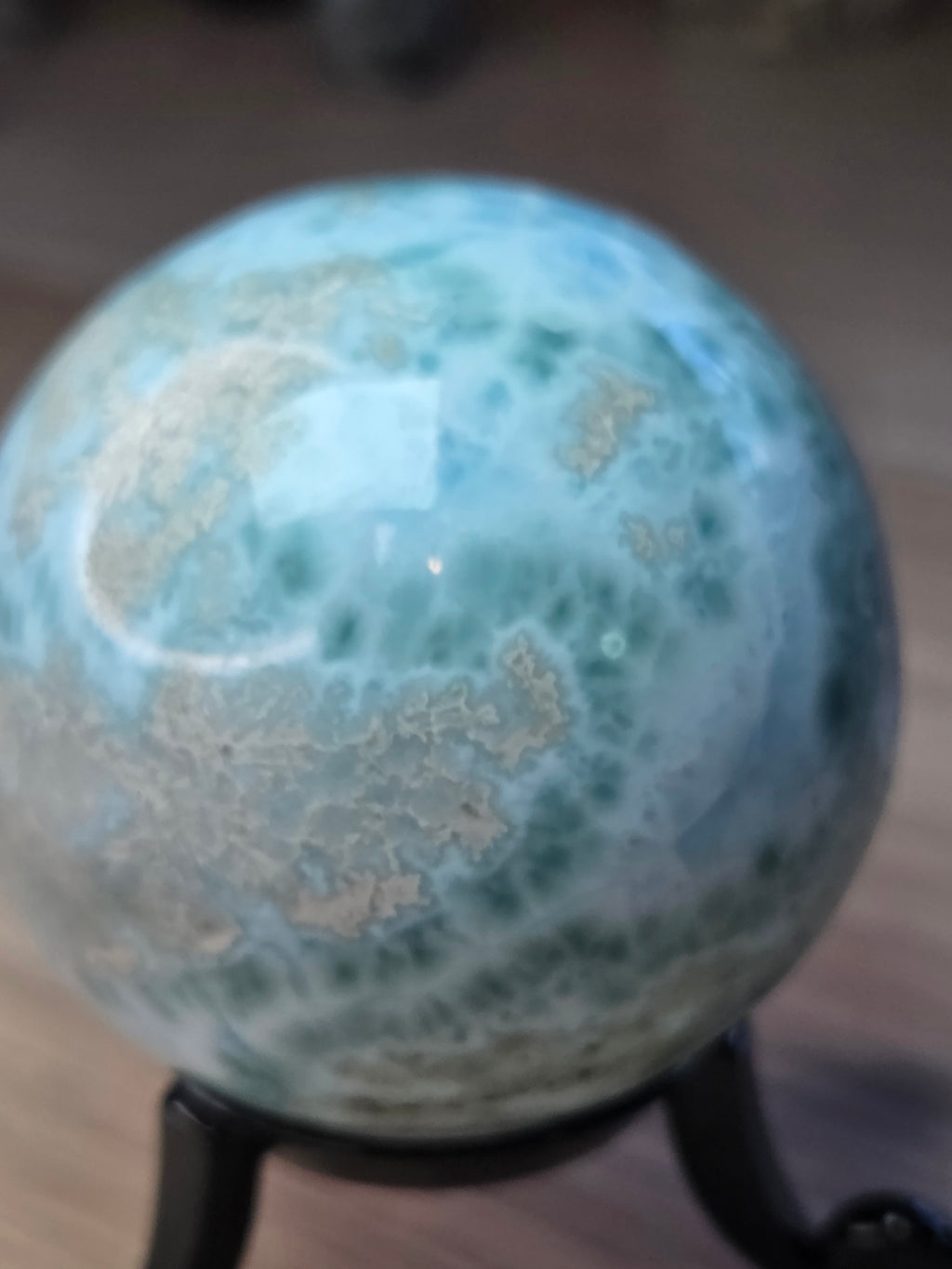 Larimar crystal sphere