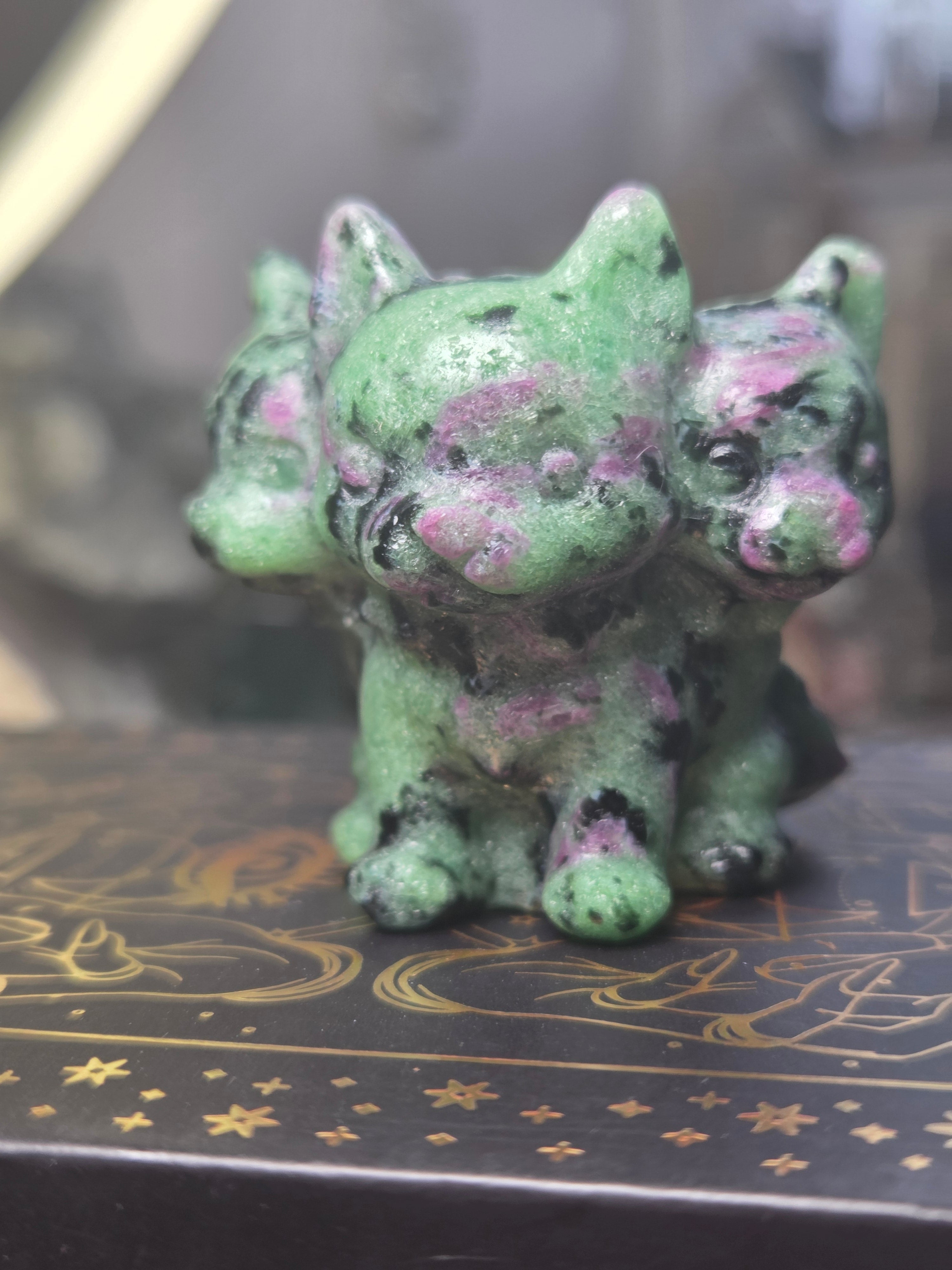 Ruby in zoiltie crystal three headed dog