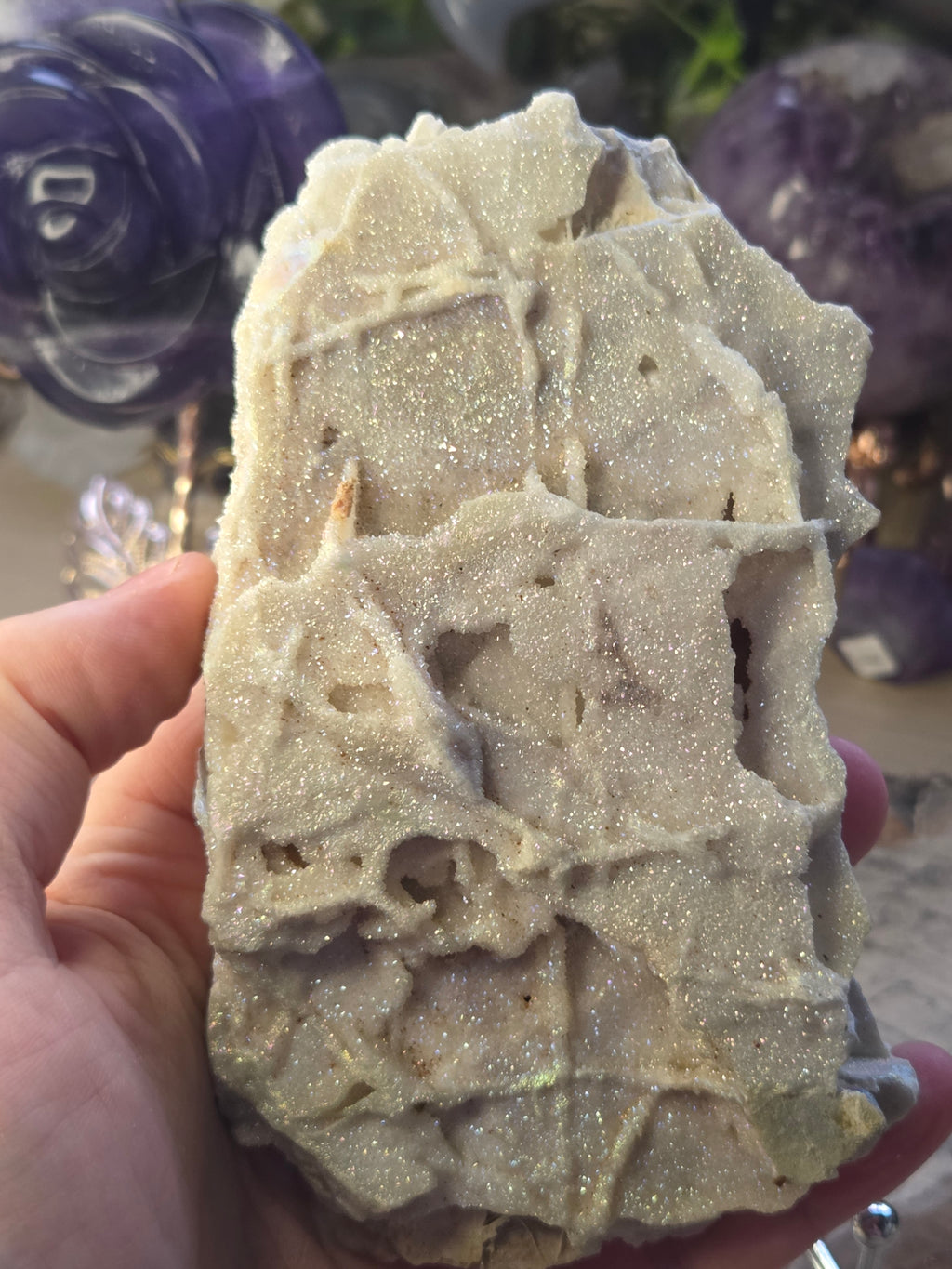 Aura Sphelerite crystal slice with stand