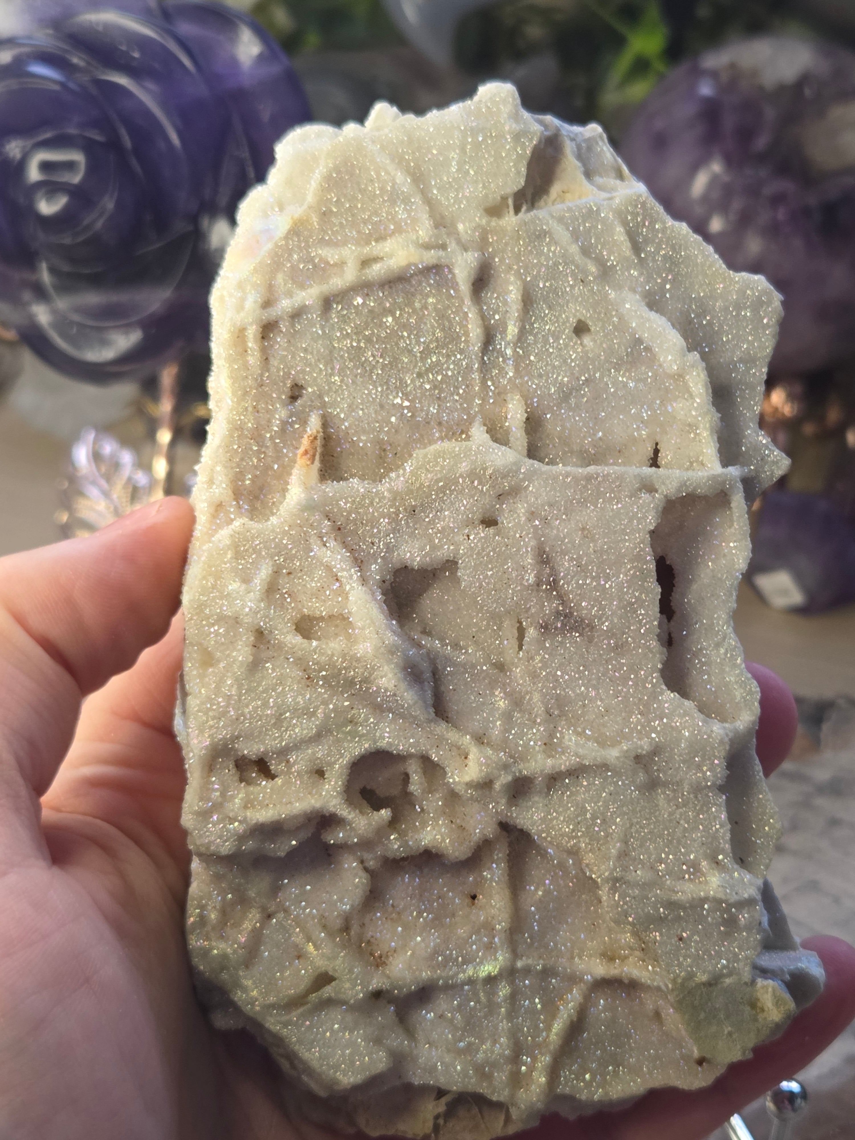 Aura Sphelerite crystal slice with stand