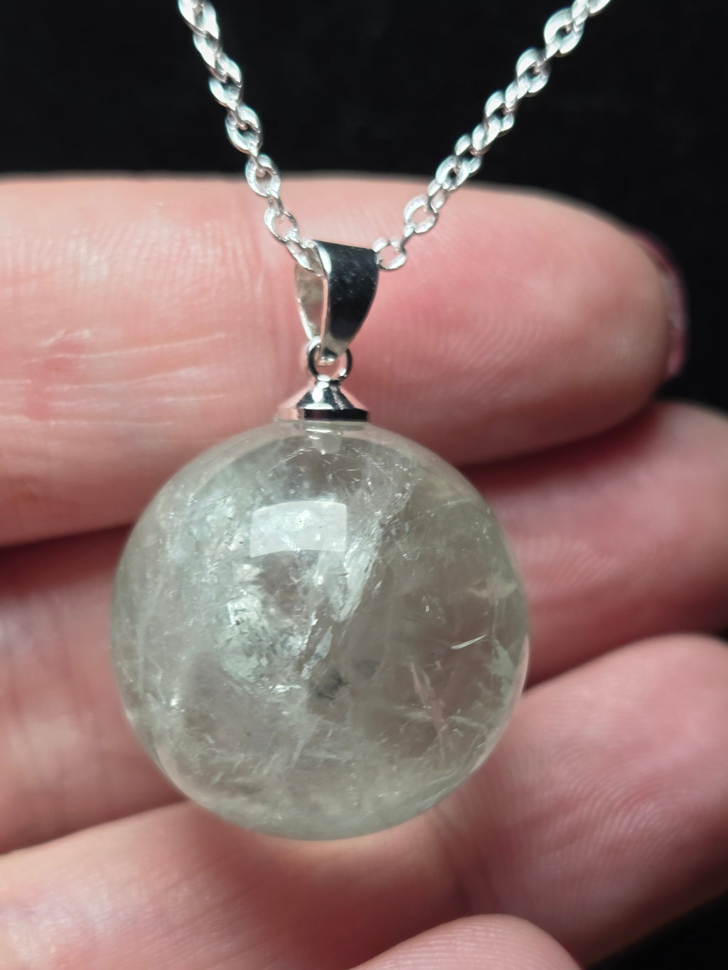 S925 Crystal  sphere necklace