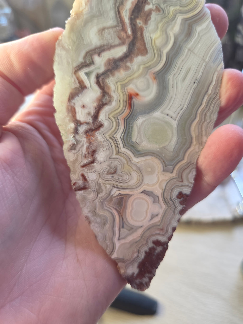 Crazy lace agate crystal slice