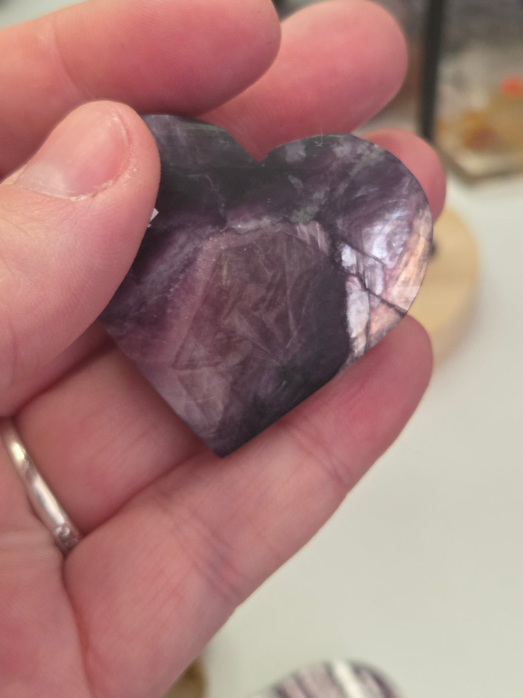 Purple mica crystal heart