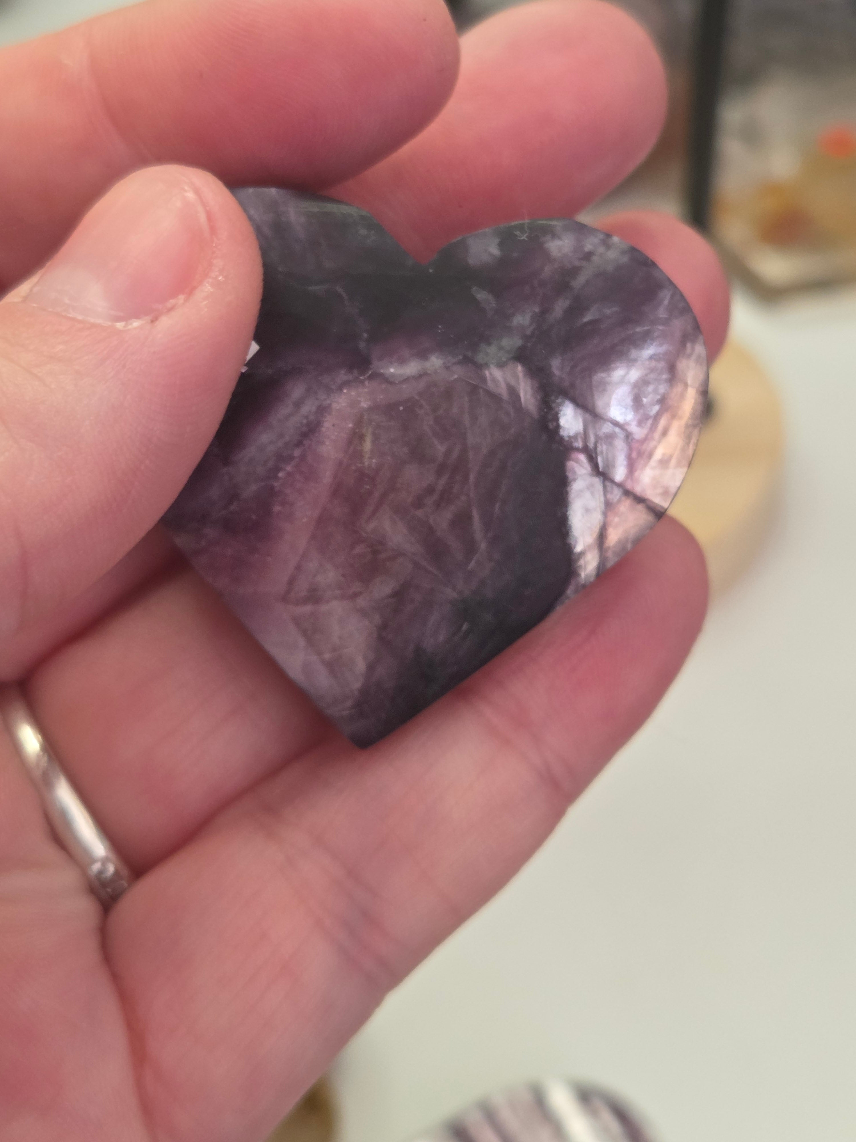 Purple mica crystal heart