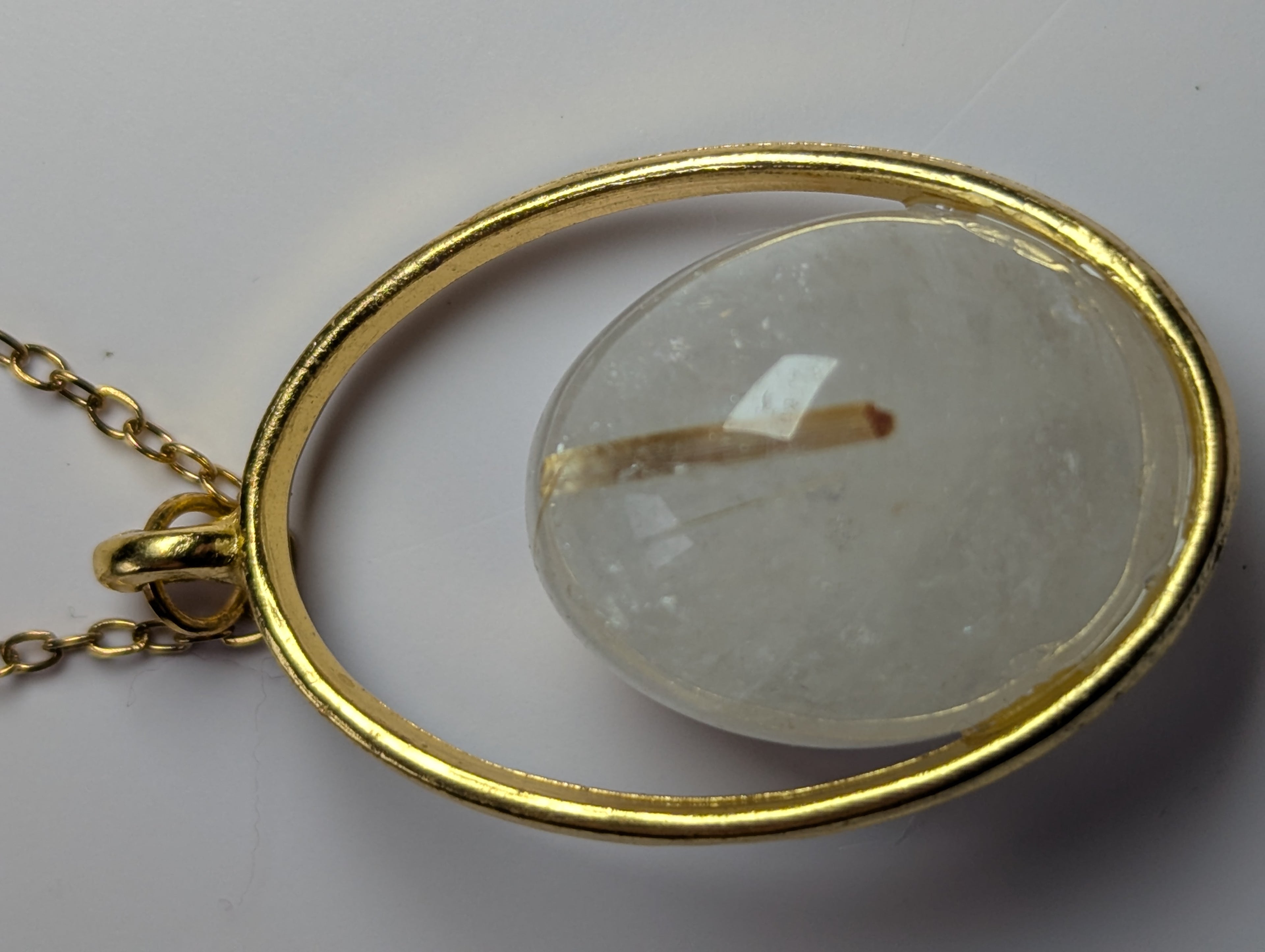 High quality crystal golden rutile crystal necklace