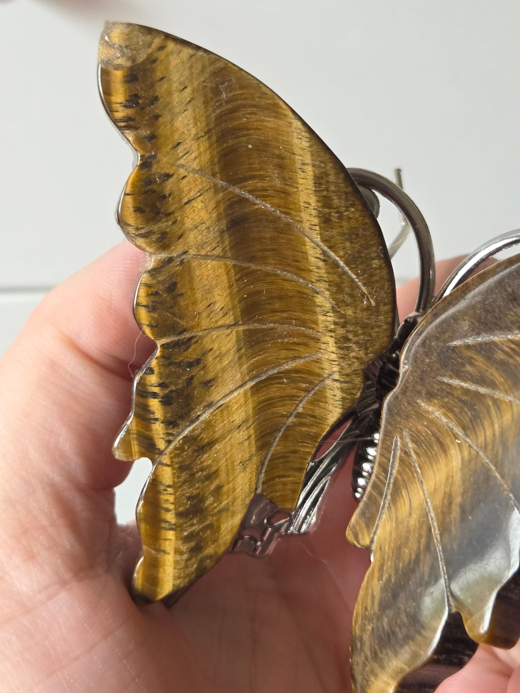 Tigers eye crystal butterfly carving