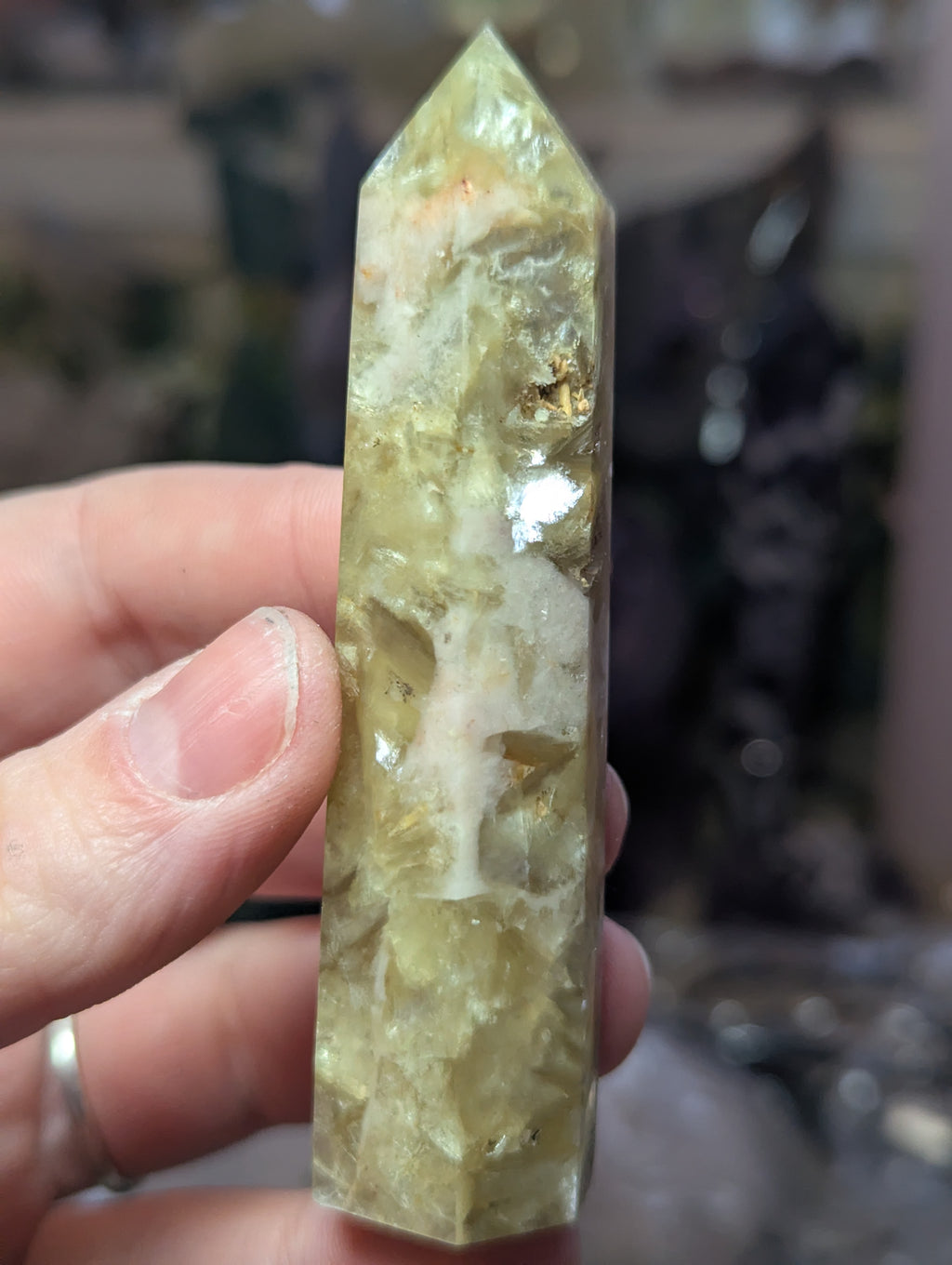 Golden Mica crystal tower