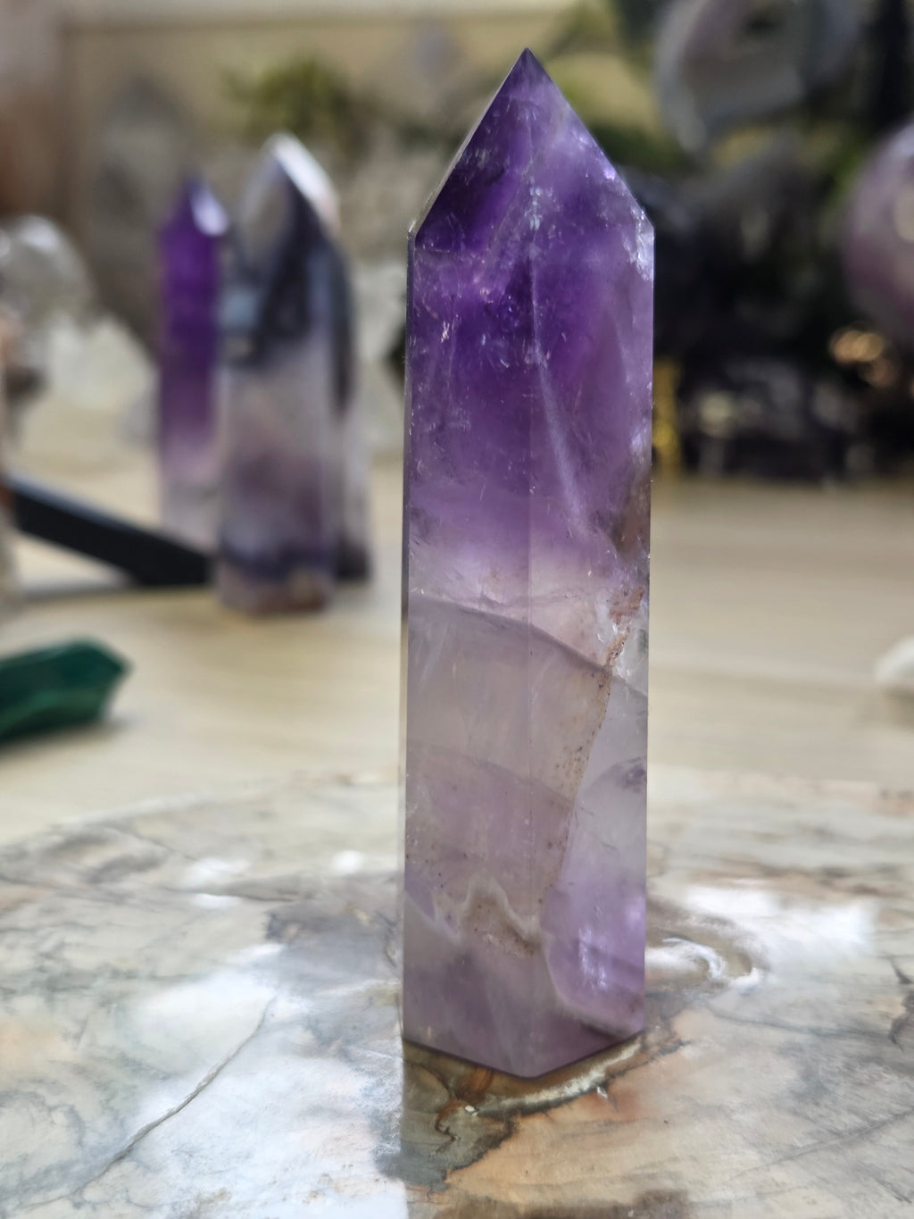 Grade AA Amethyst crystal tower