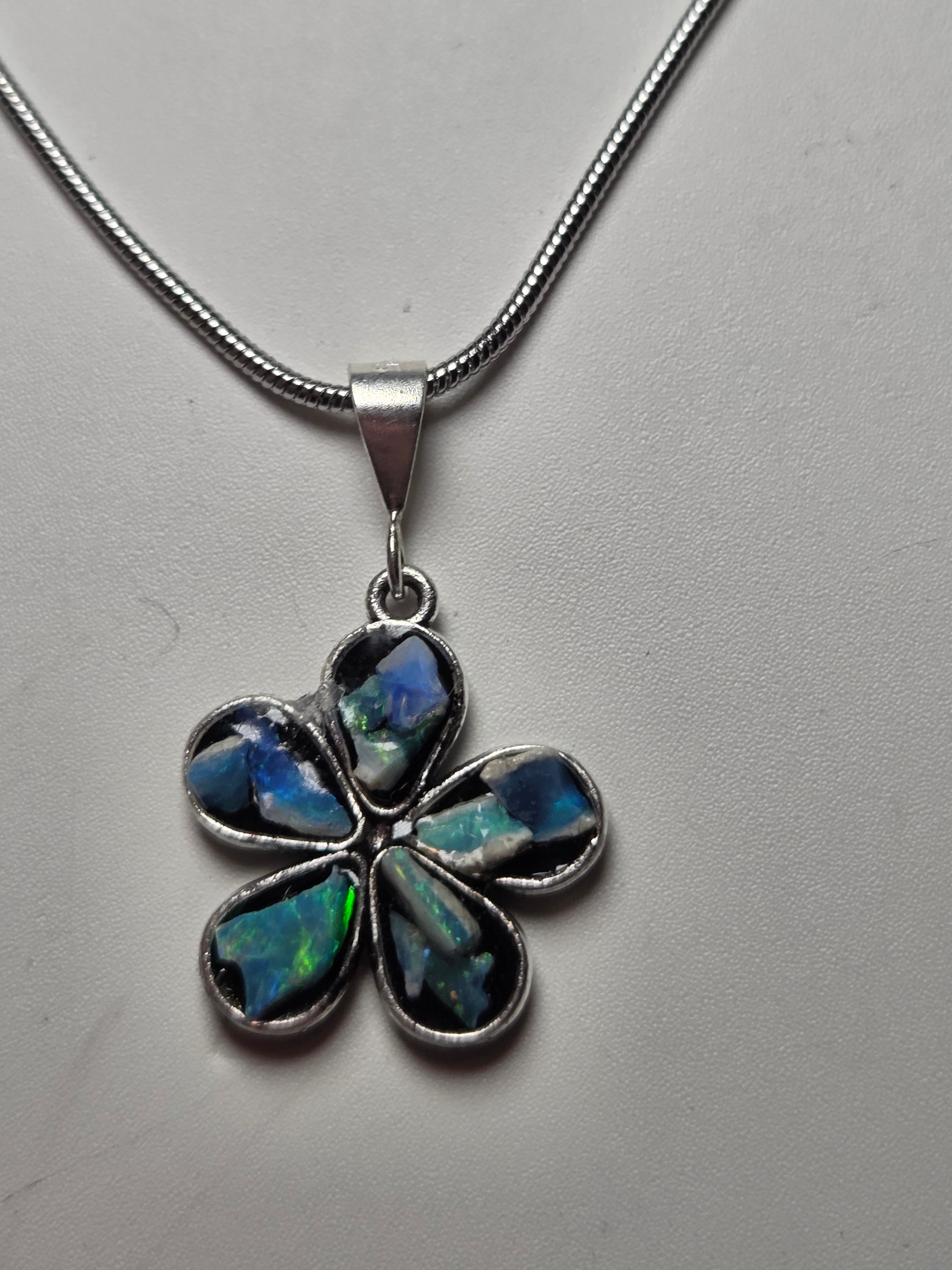 Australian opal crystal handmade necklace set in resin