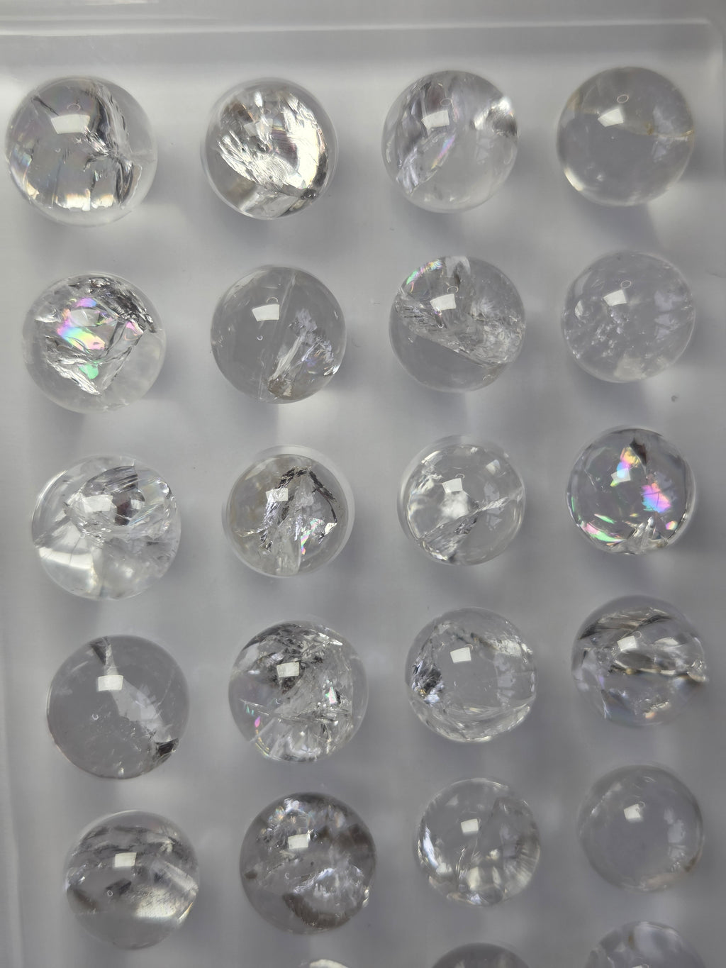 Rainbow clear quartz crystal sphere