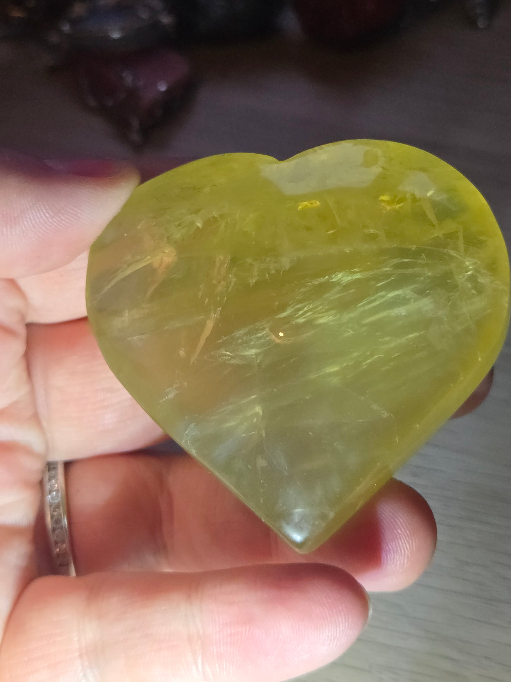 Heat treated citrine crystal Heart