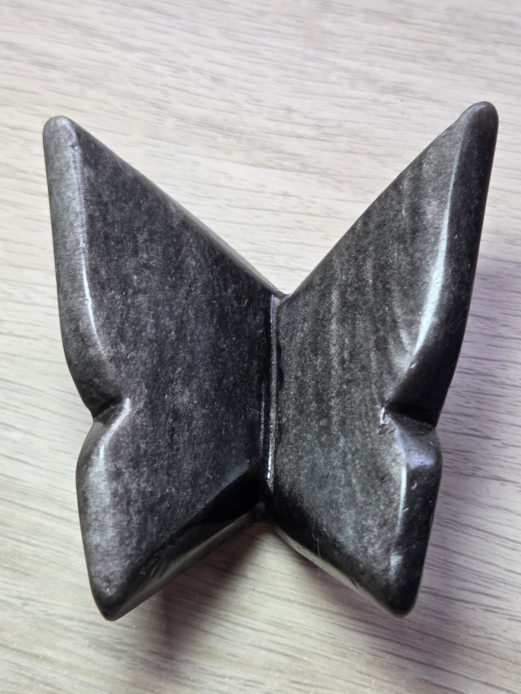 Silver sheen obsidian crystal butterfly