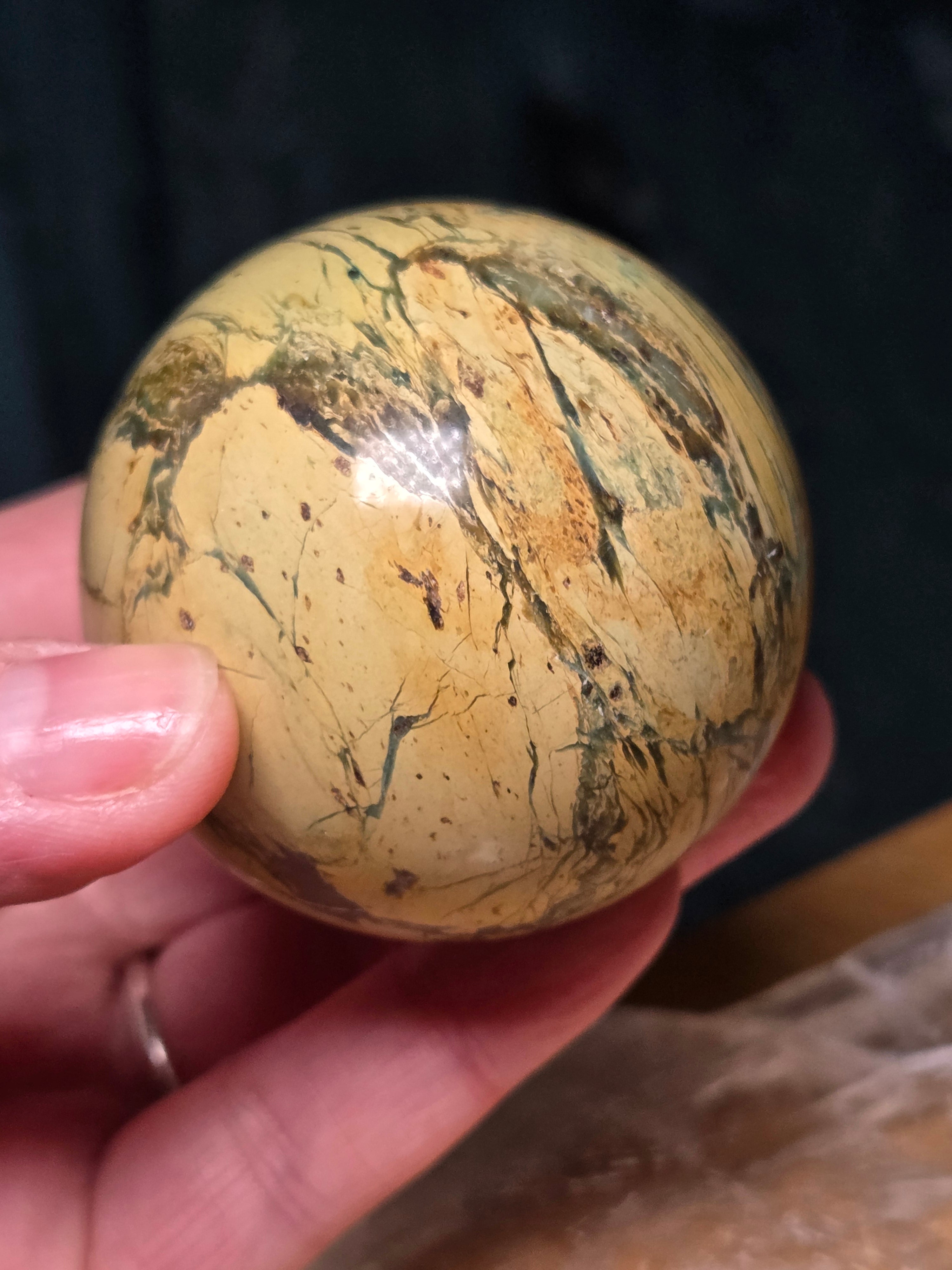 Lemon jade crystal sphere