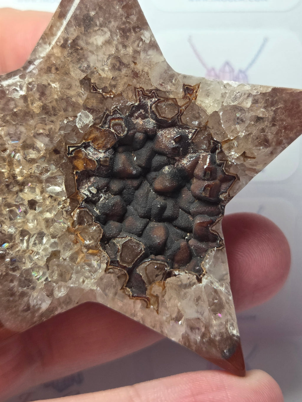 Sardonyx crystal star with duzy