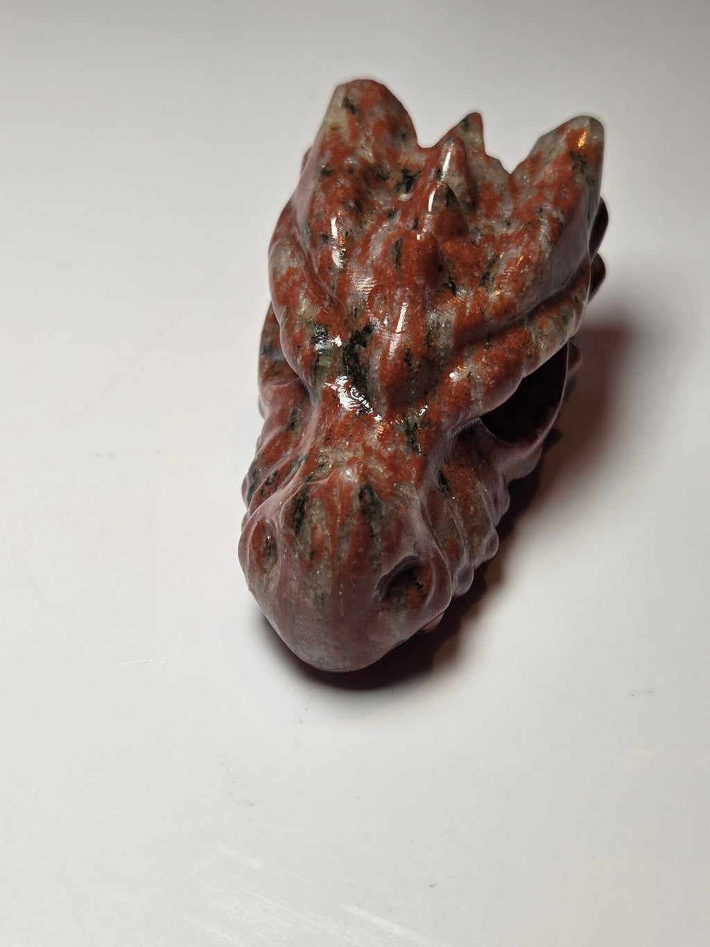 Red Jasper crystal dragon head carving