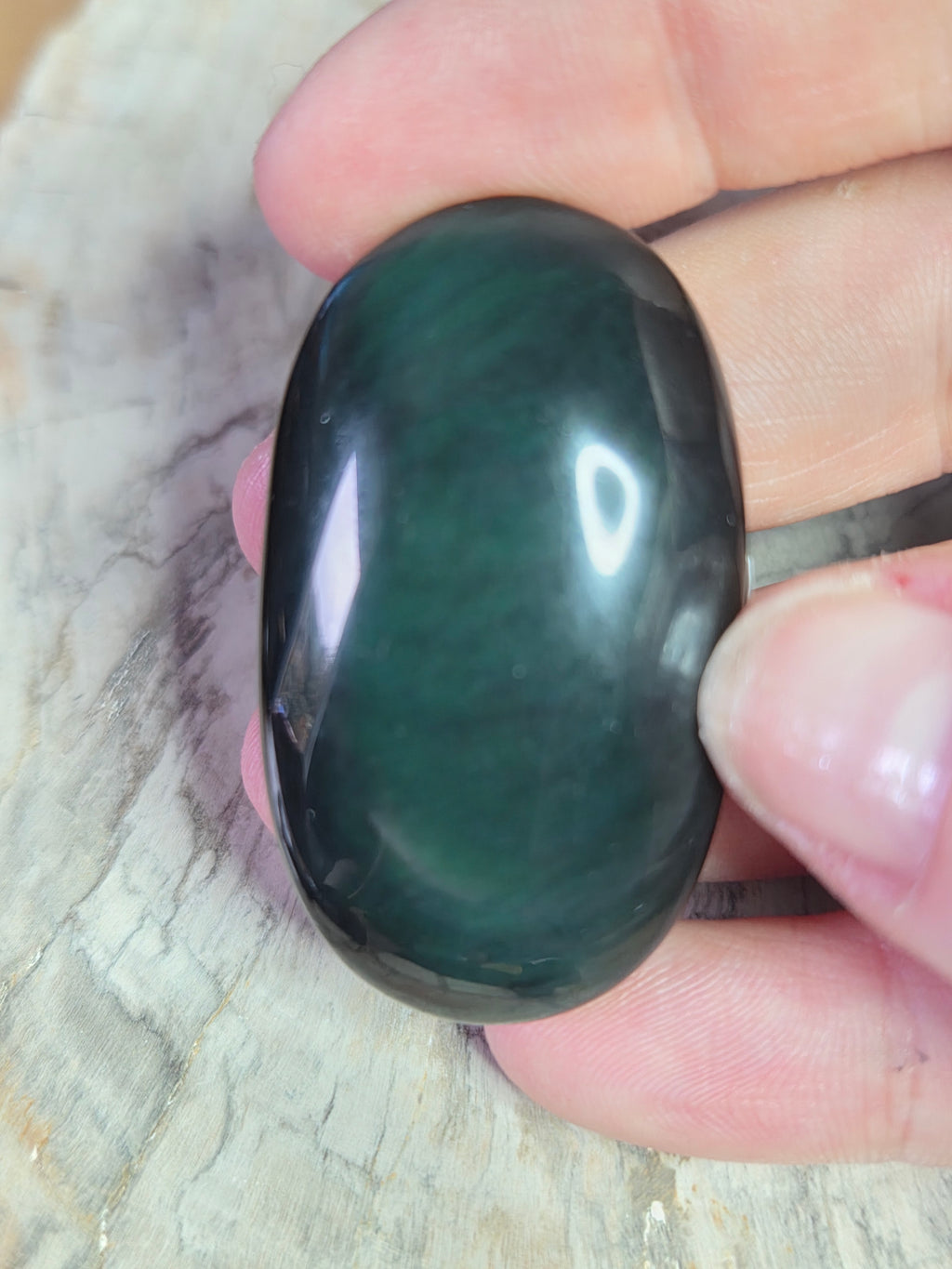 Rainbow obsidian crystal palm stone