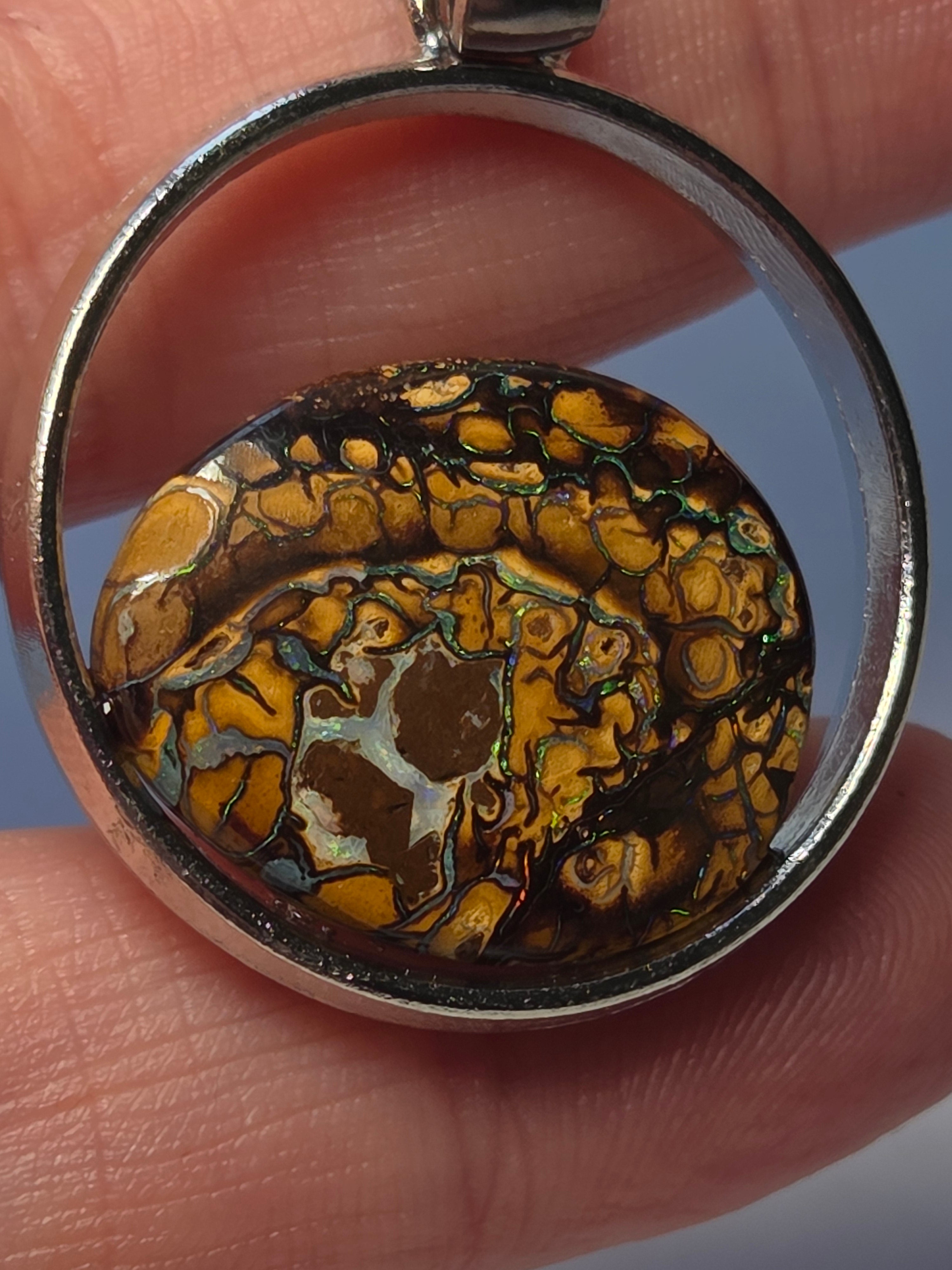 Australian bolder opal high-quality necklace