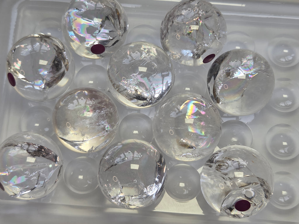 Amazing  clear quartz crystal sphere