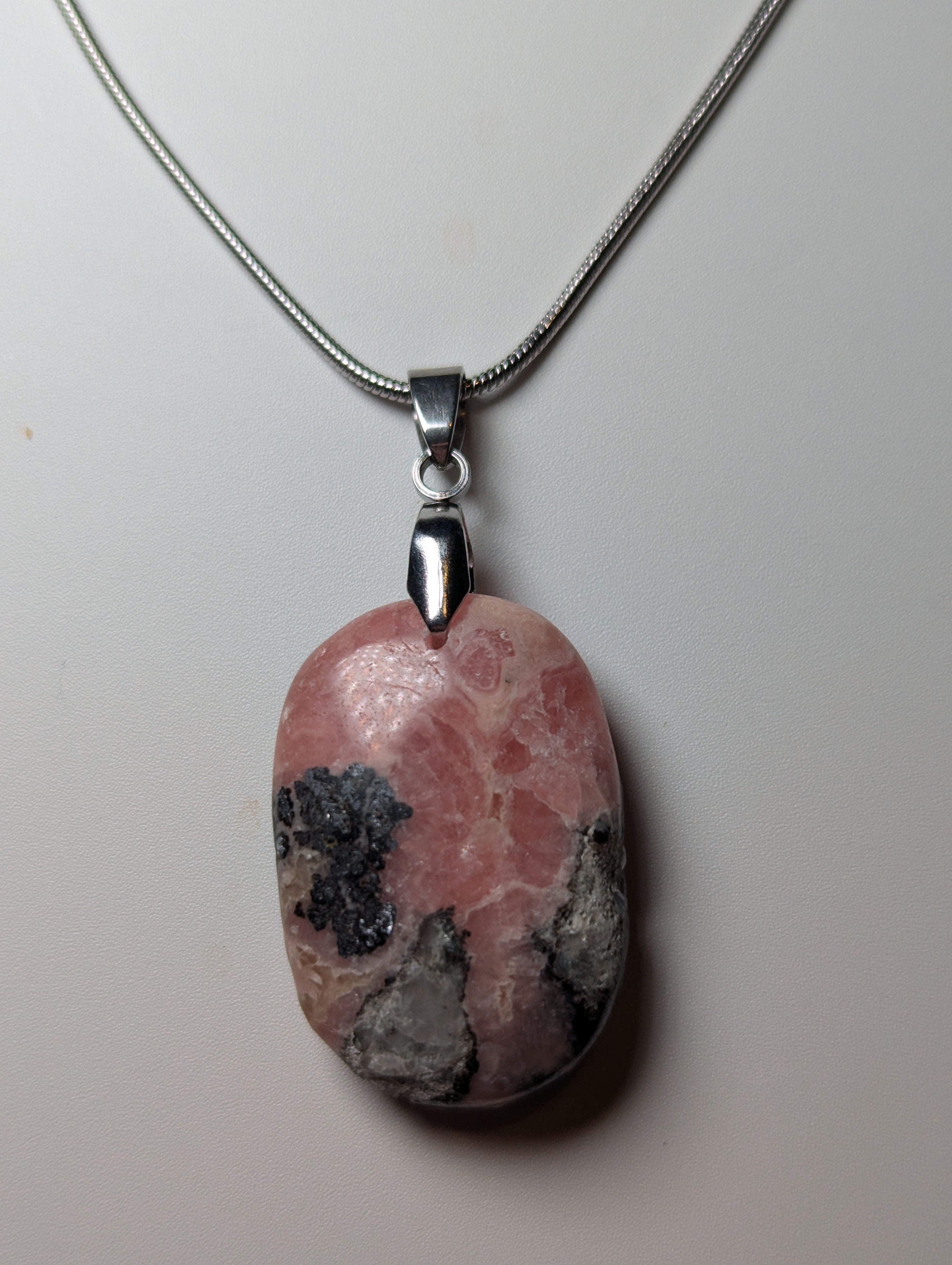Rhodochrosite crystal handmade necklace