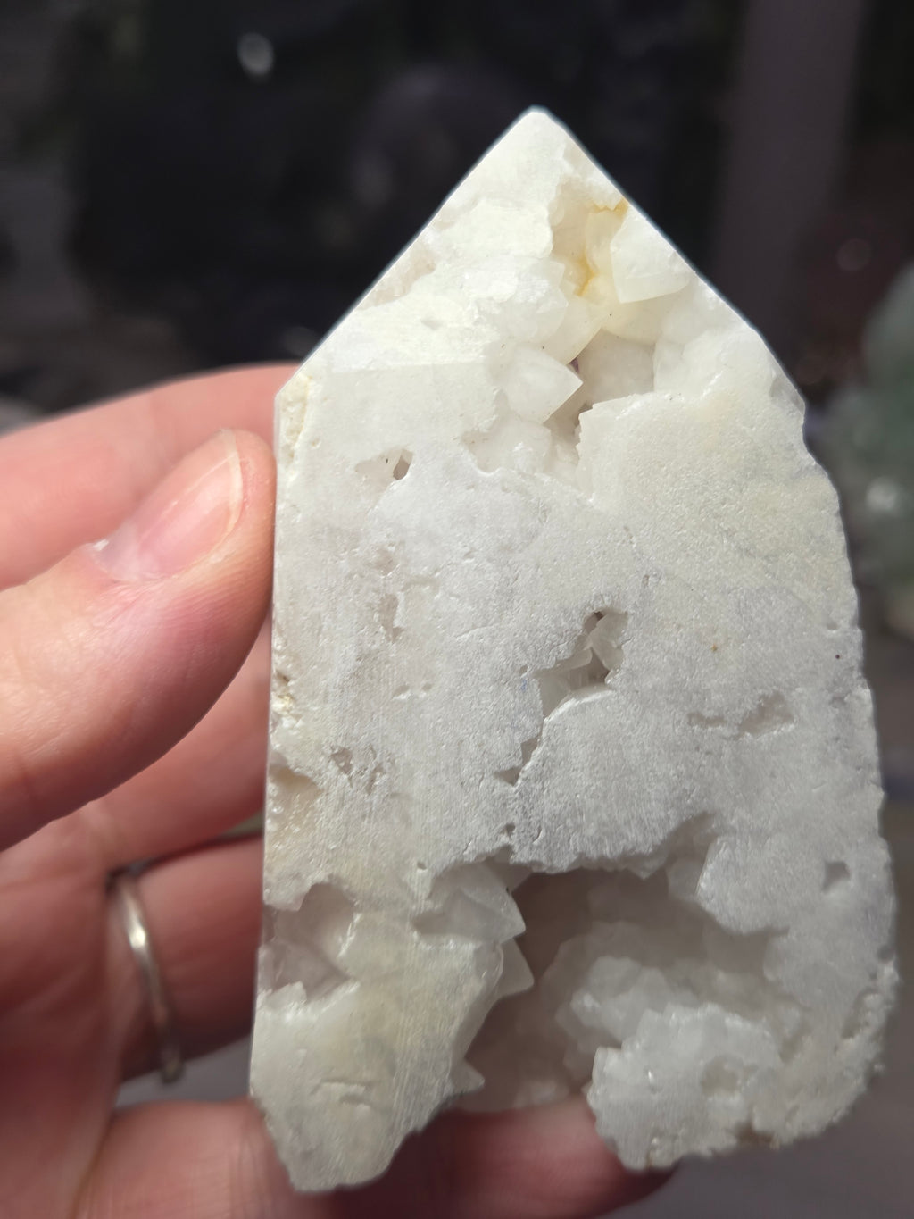 Milky quartz crystal tower