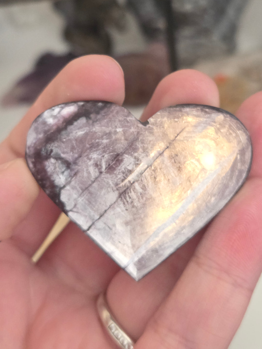 Purple Mica crystal heart