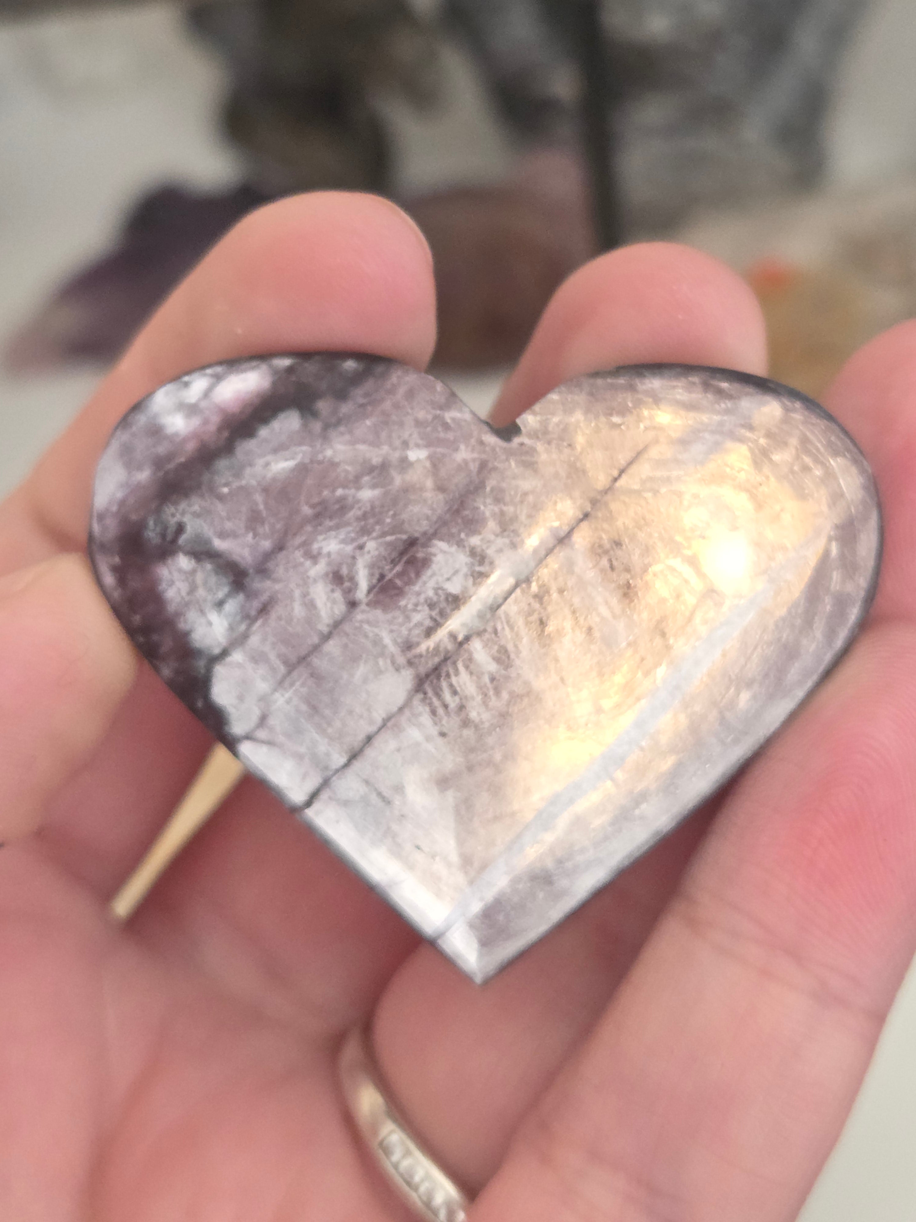 Purple Mica crystal heart