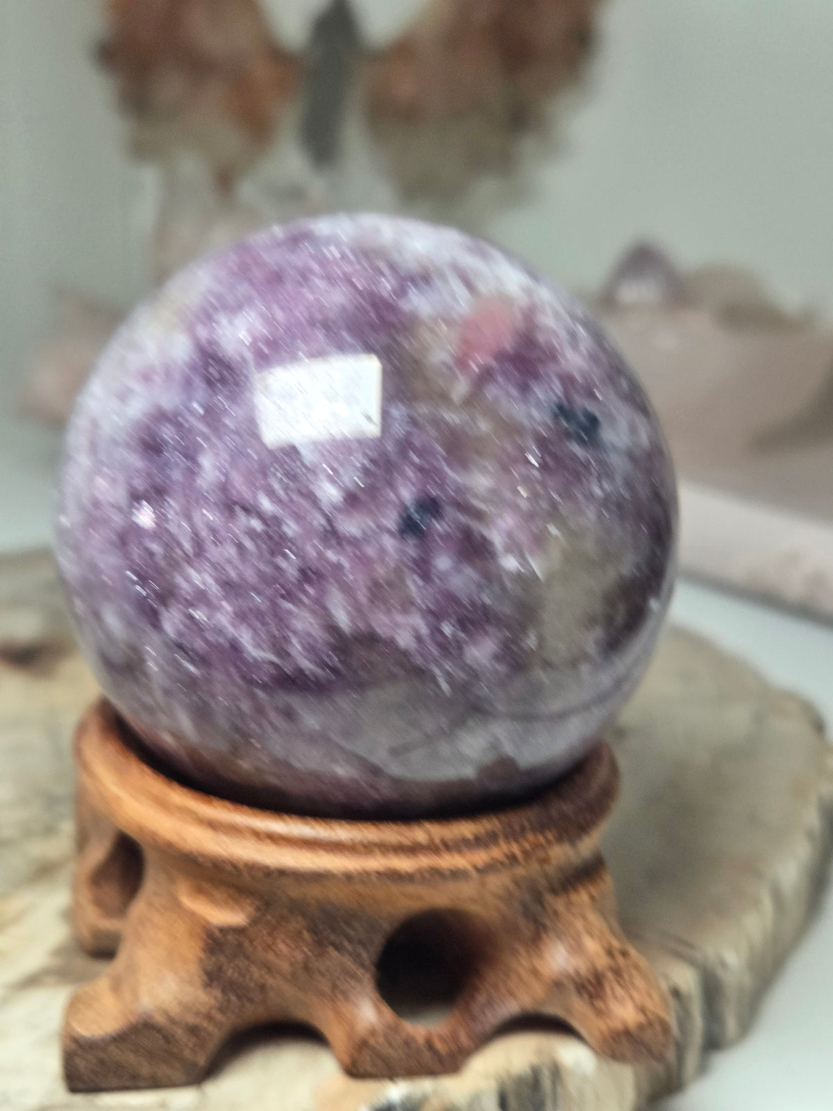 Beautiful  unicorn  stone crystal  sphere 5.5cm